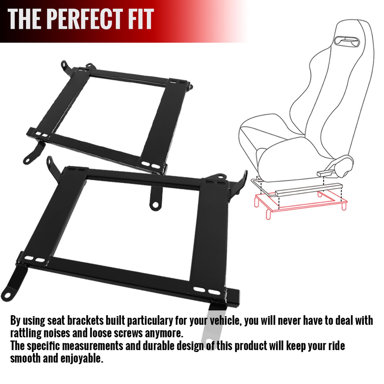 2008-2017 Mitsubishi Lancer/Evo Tensile Steel Racing Seat Mounting Brackets