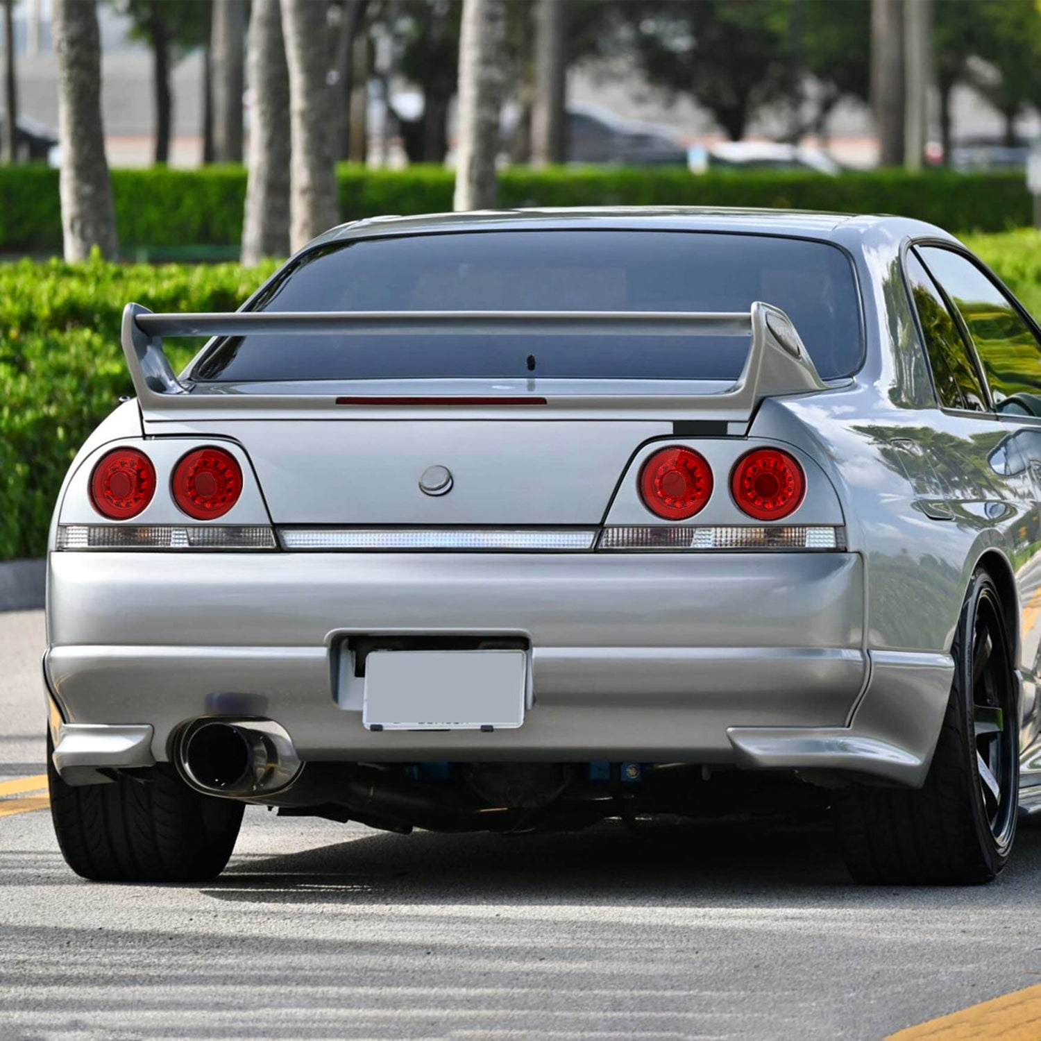 1995-1998 Nissan Skyline GT R33 JDM Red LED Tail Lights Chrome/Red Lens