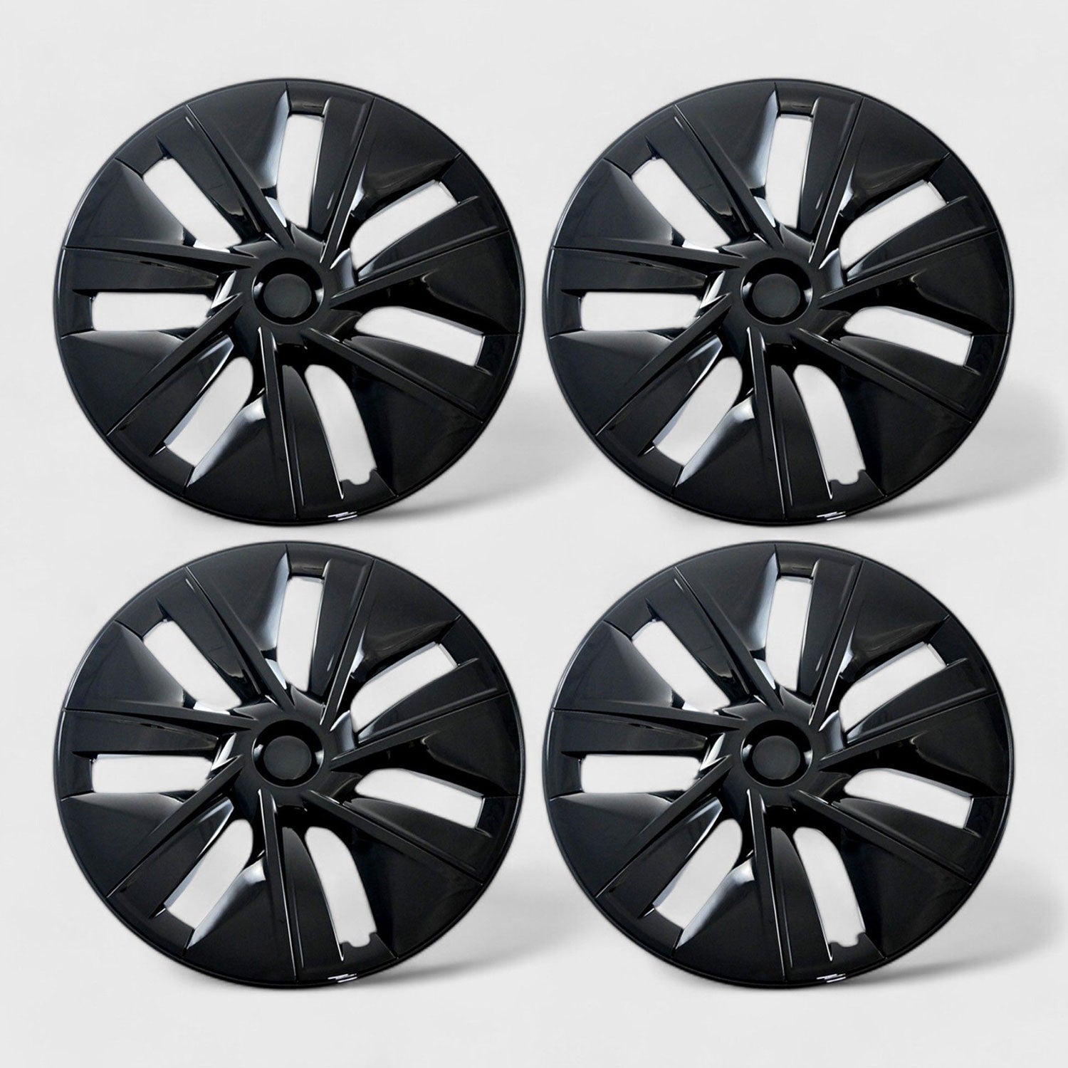 2020-2024 Tesla Y Wheel Cover Hubcaps Set Gloss Black 4Pcs ABS Plastic