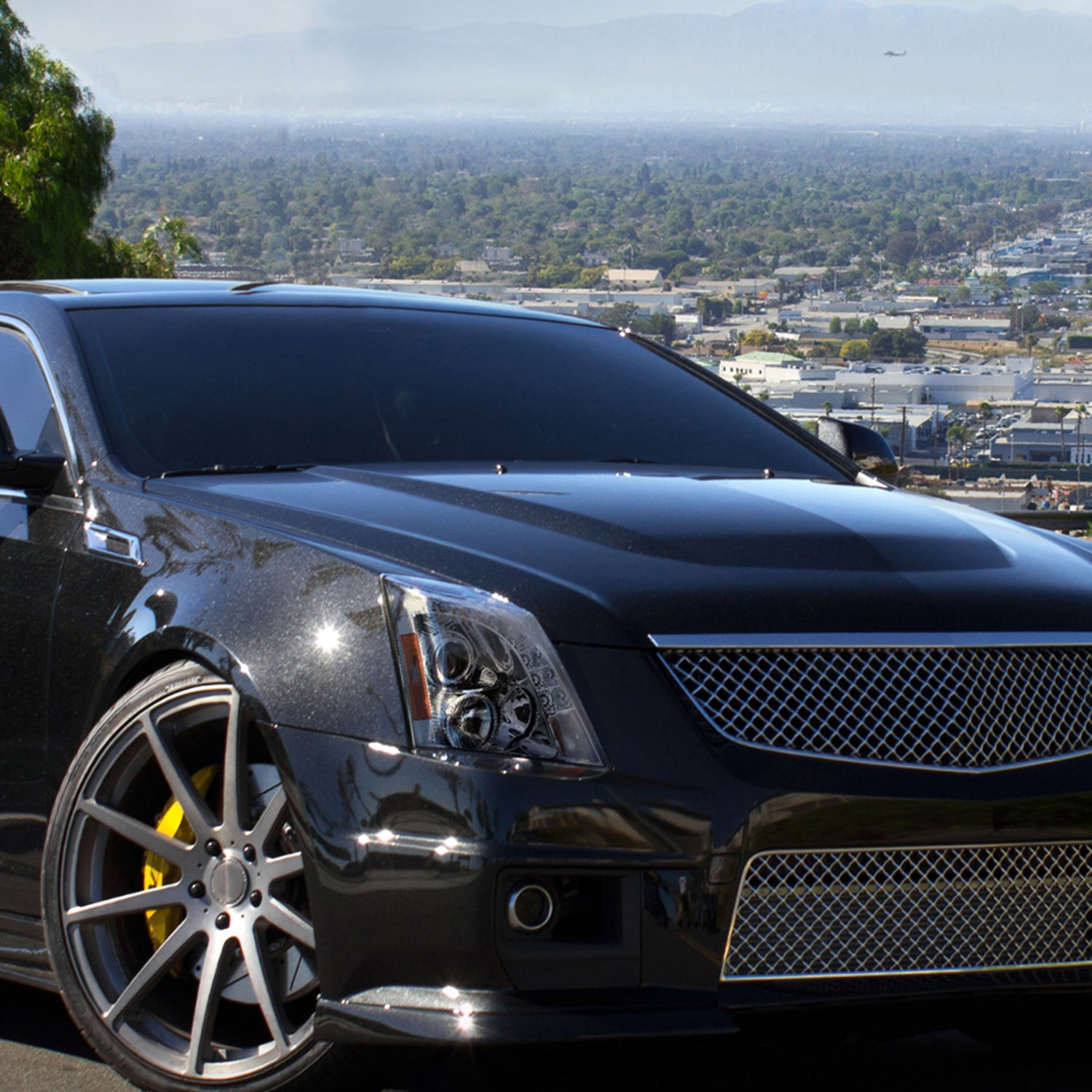 2008-2014 Cadillac CTS SMD LED Light Strip Projector Headlights Chrome/Smoke