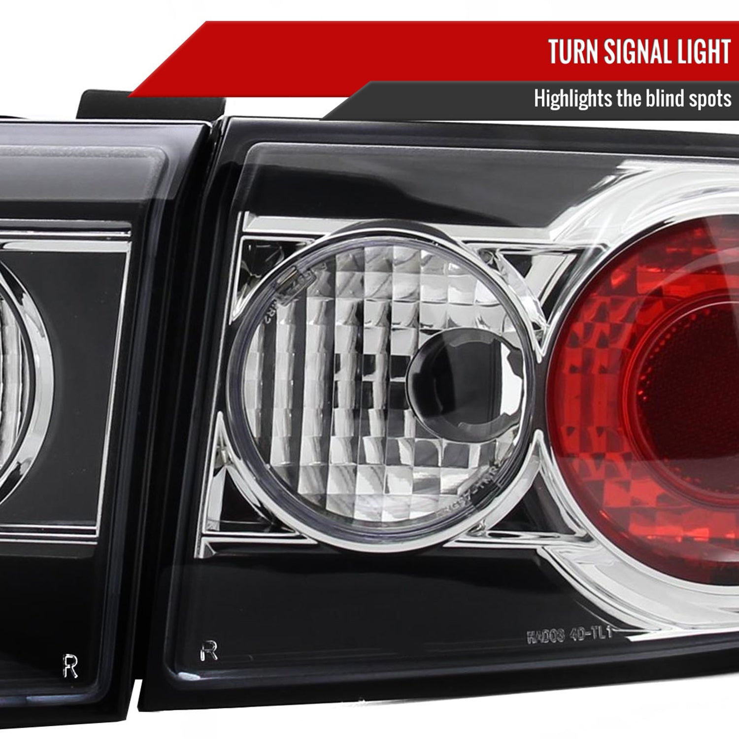 2003-2005 Honda Accord Sedan Tail Lights Matte Black Housing/Clear Lens
