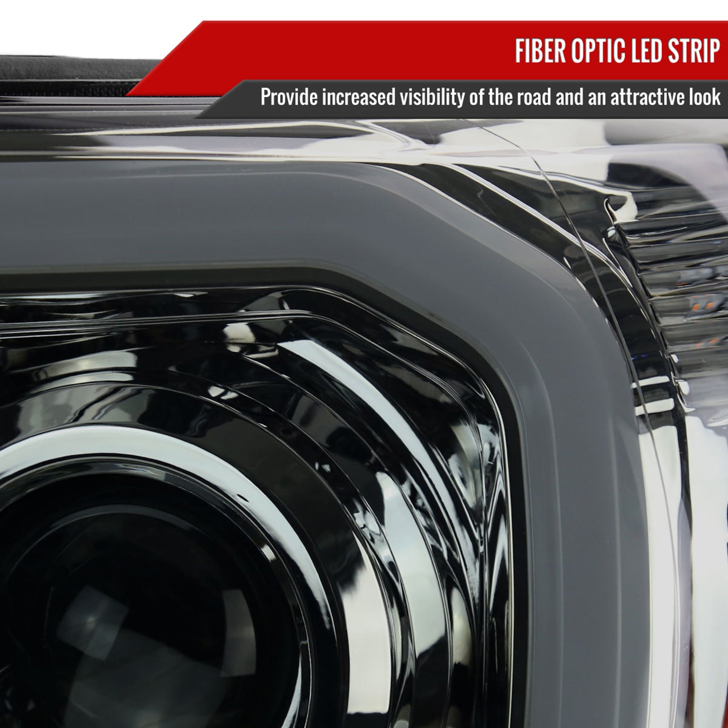 2012-2015 Toyota Tacoma LED C-Bar Headlights LED Parking Light Chrome/Smoke