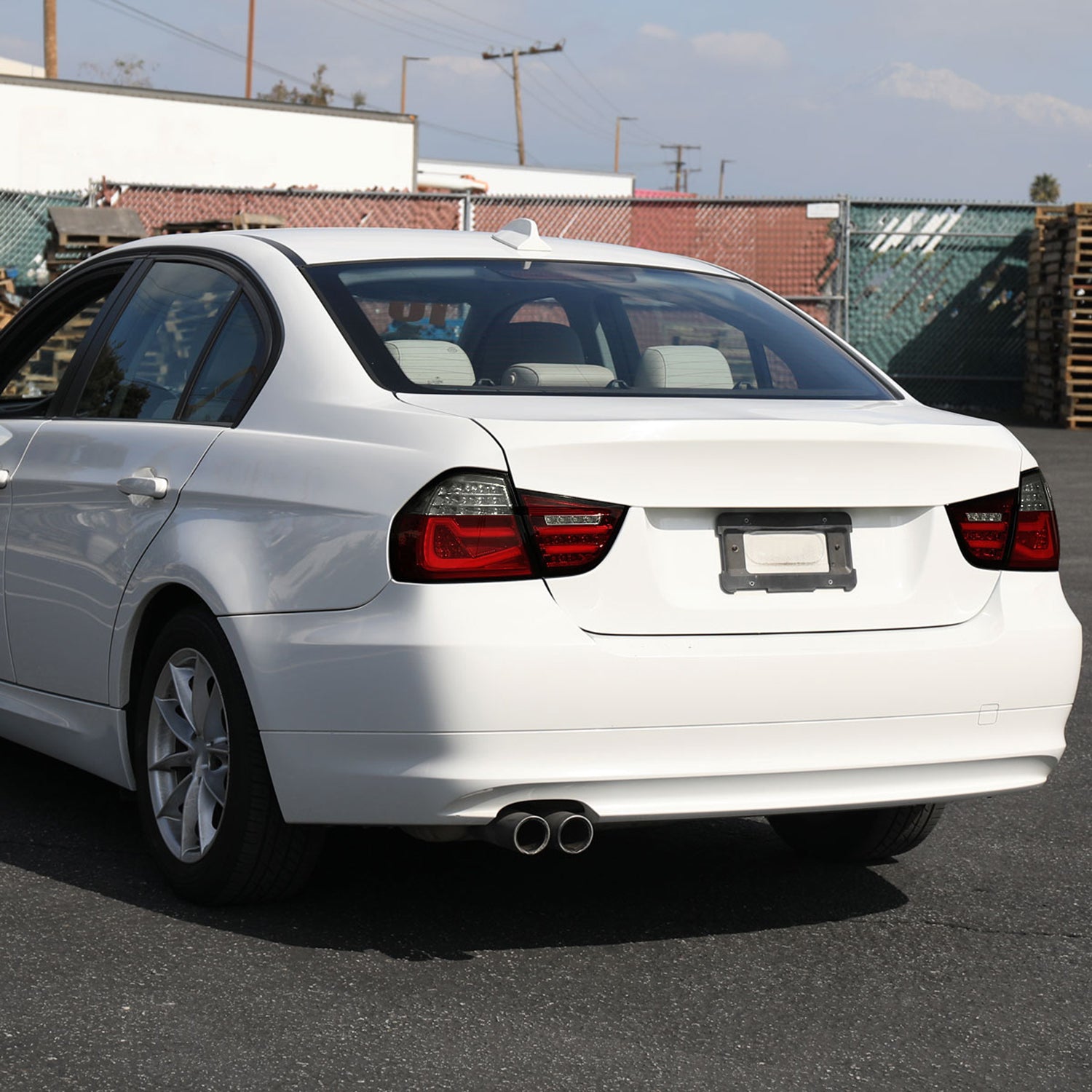 2009-2011 BMW E90 3-Series 4Dr Sedan Red LED Tail Light Chrome/Red Smoke Lens