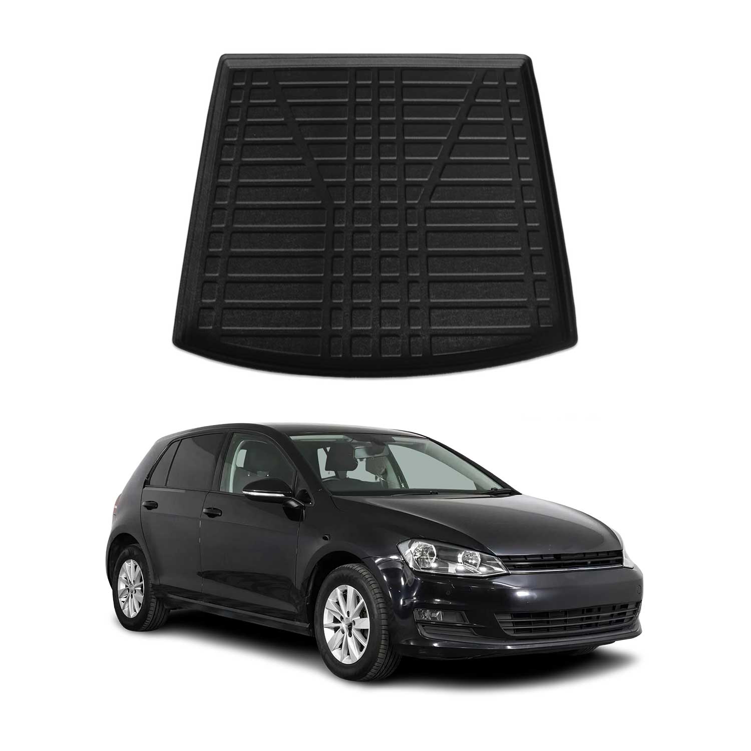 2015-2019 VW Golf SportWagen Mk7 Cargo Liner Trunk Mat All Weather Black