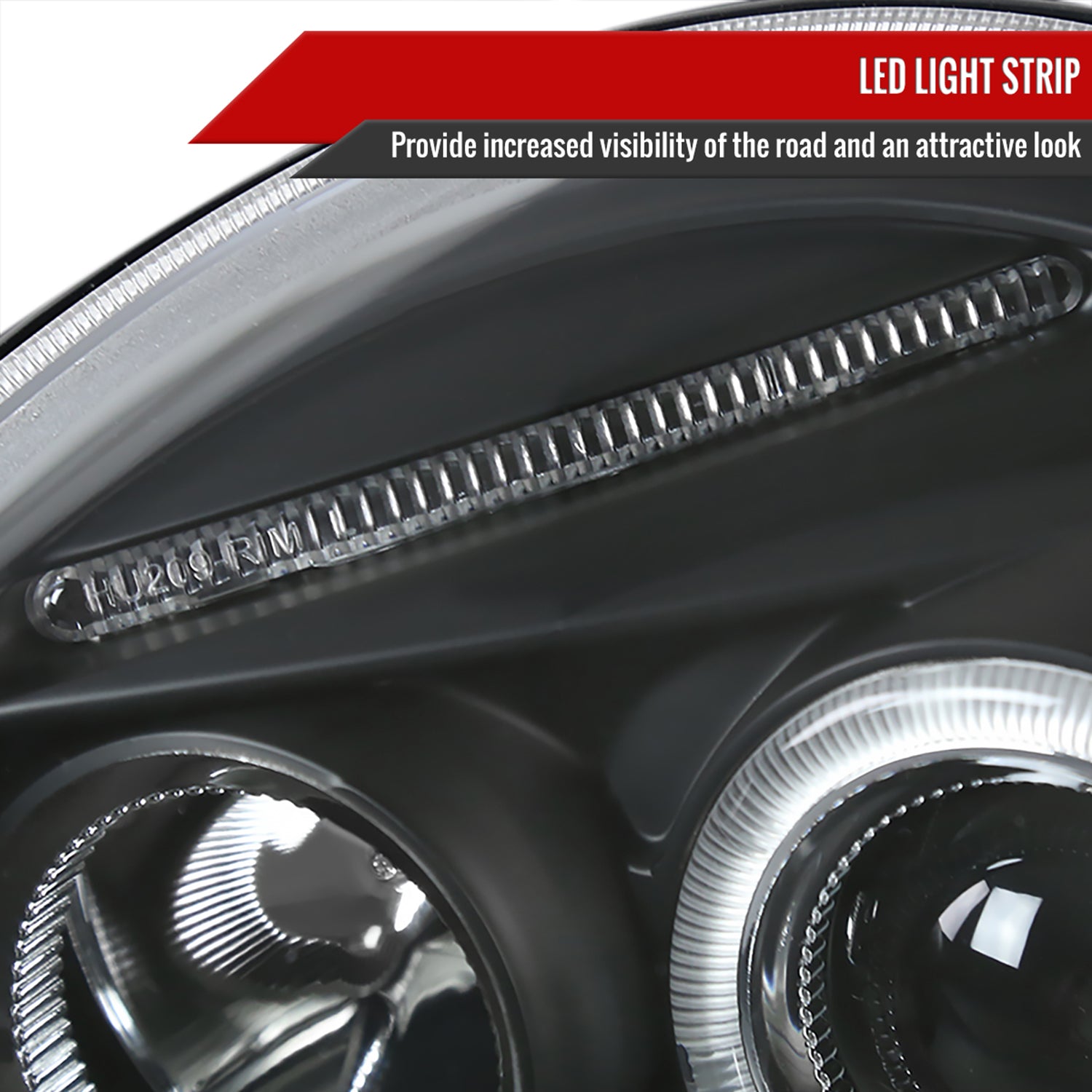 1998-2005 VW Beetle Halo Projector Headlights Matte Black/Clear Lens