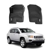 2007-2017 Jeep Compass Premium Floor Mats Liners First Row Front Black