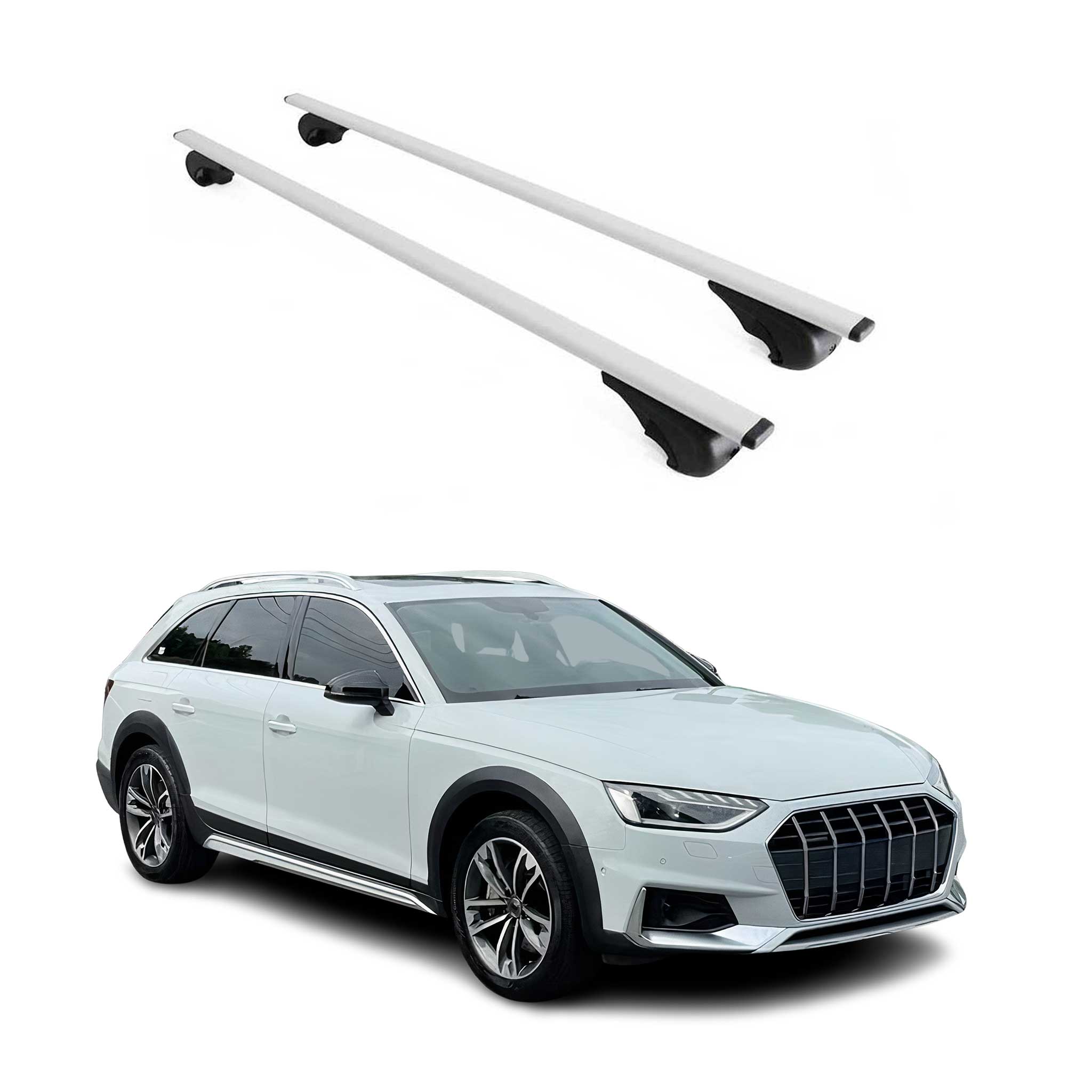 Fits 2017-2023 Audi A4 Allroad Top Roof Racks Cross Bars 2Pcs Silver