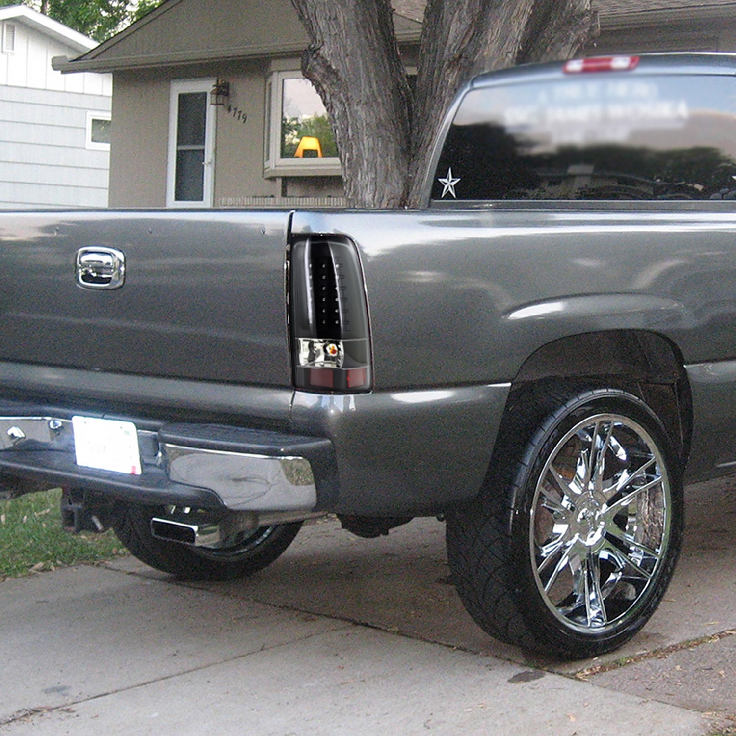 1999-2002 Chevy Silverado/ 99-2006 GMC Sierra V2 LED Tail Lights Matt Black