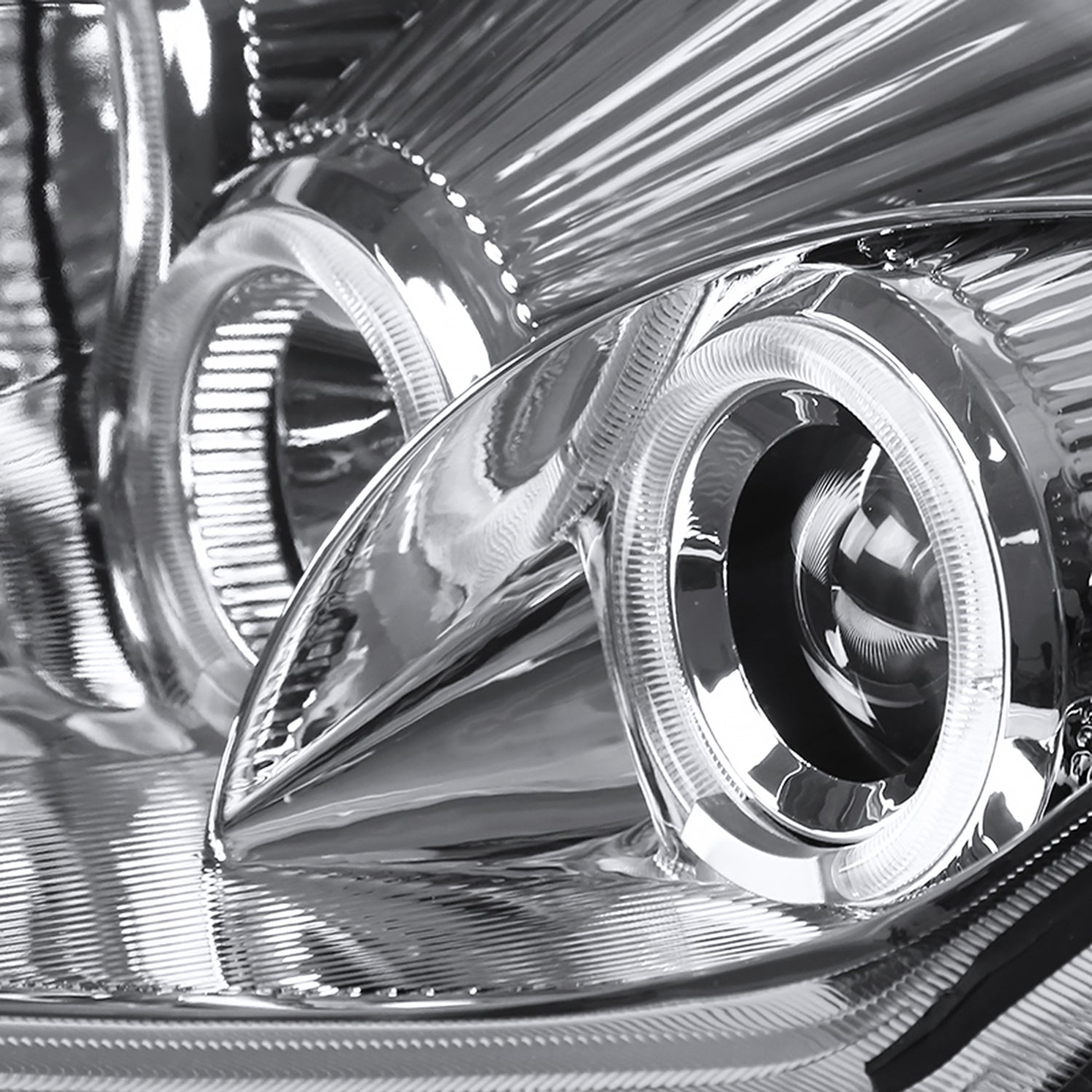 2000-2005 Mitsubishi Eclipse Dual Halo Projector Headlights LED Light Chrome