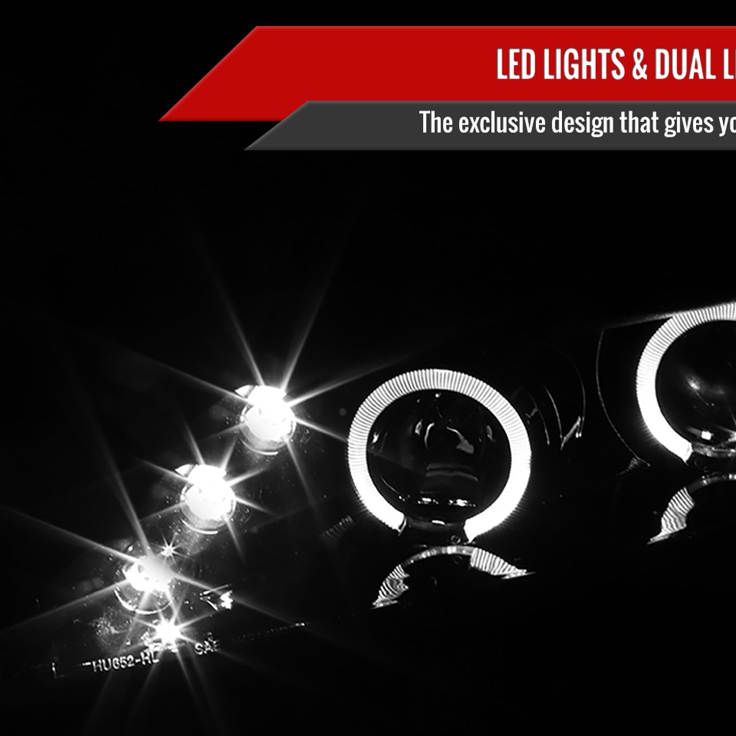 2006-2011 Honda Civic Sedan Dual Halo Projector Headlights Glossy Black/Smoke