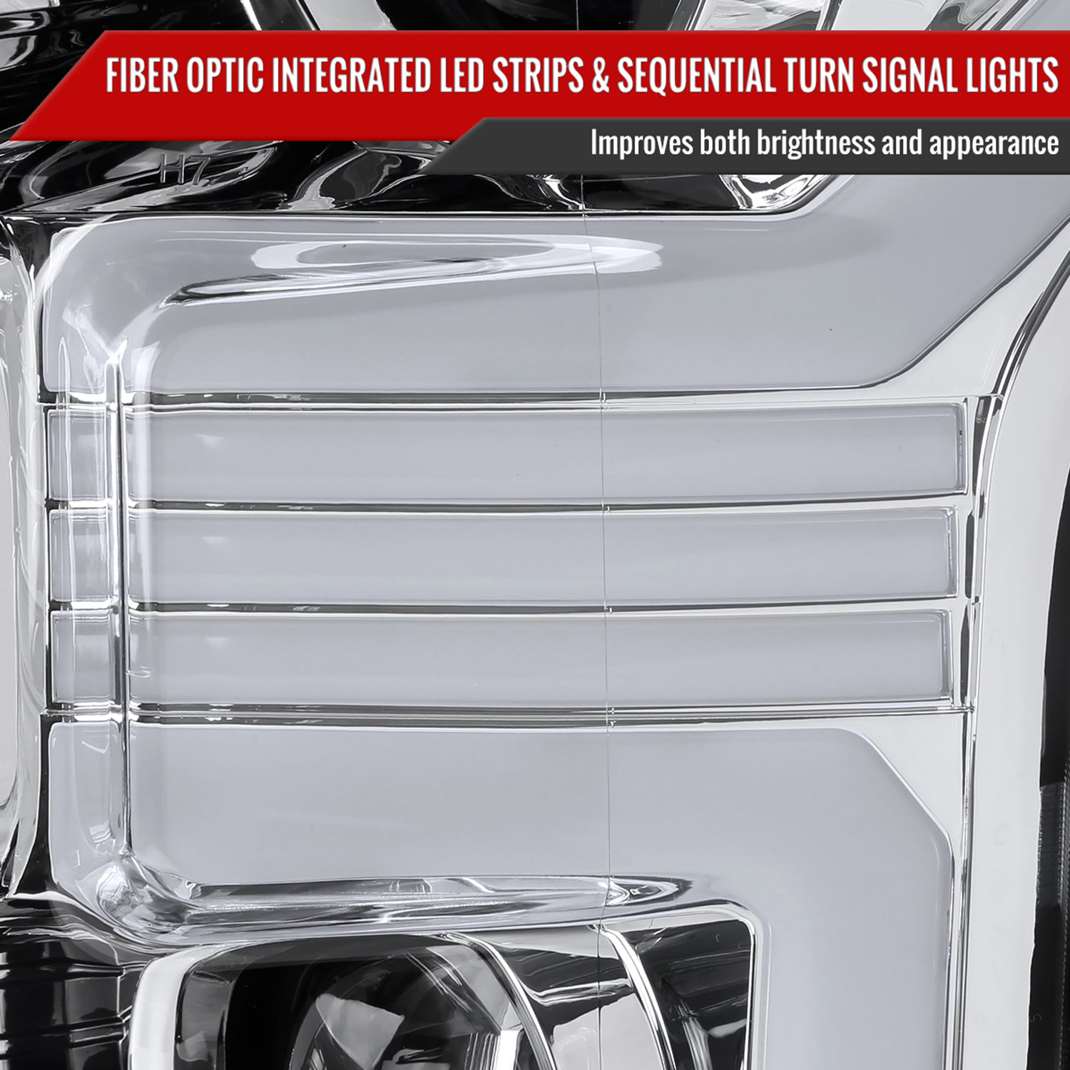 2015-2017 Ford F-150 LED Bar Projector Headlights Turn Signals Chrome / Clear