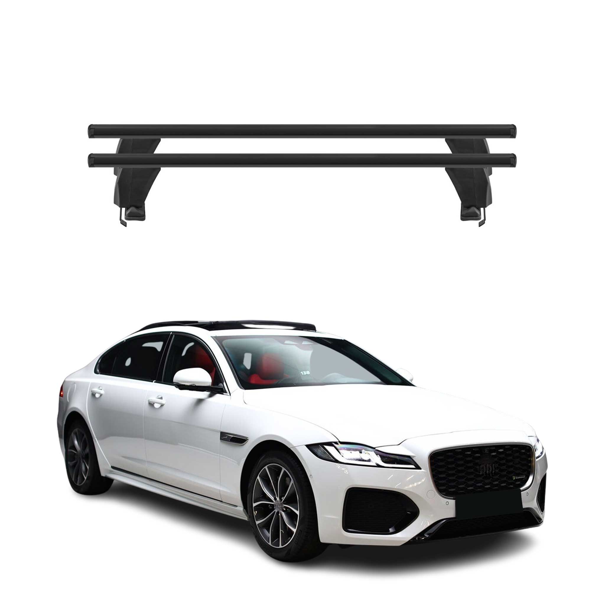 2020-2024 Jaguar XF Roof Rack Cross Bars Black