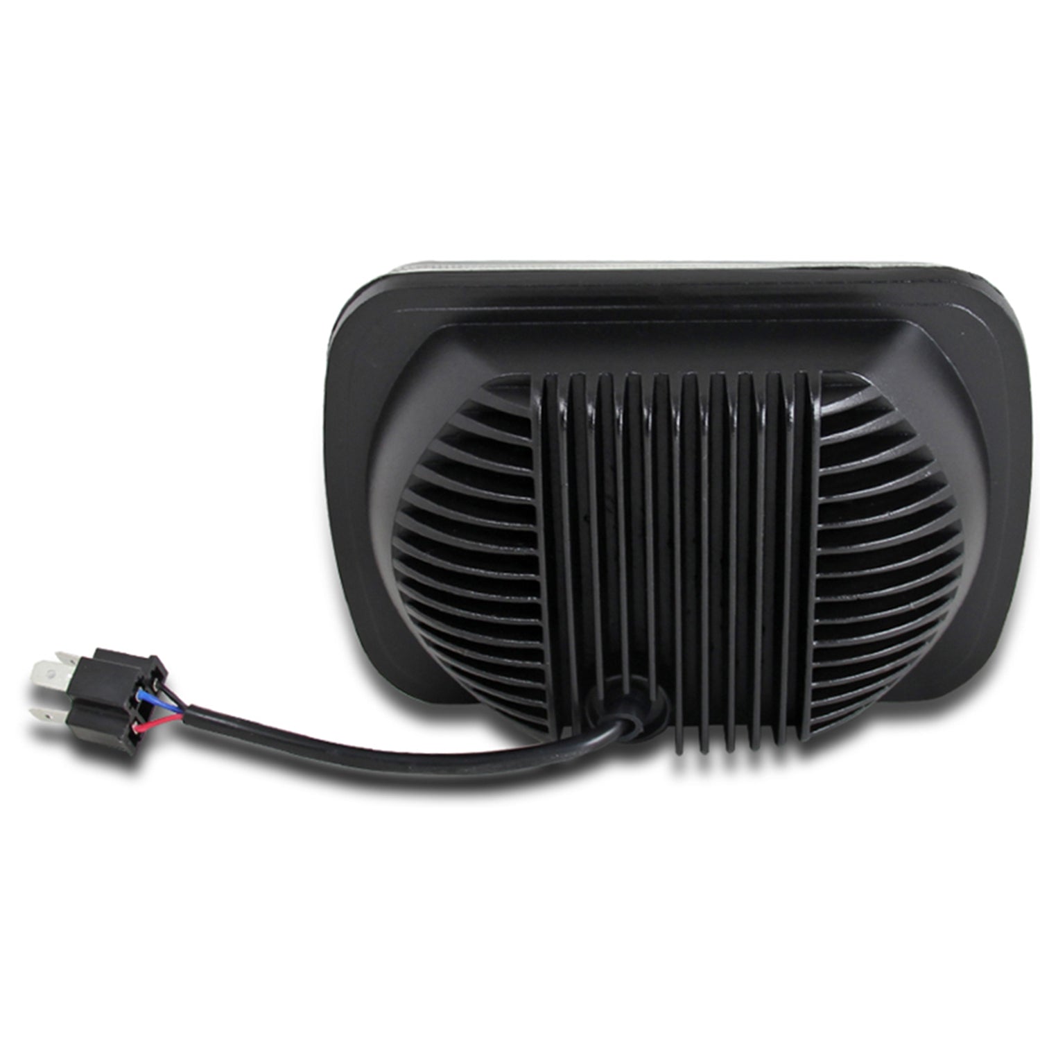 Universal 7"x6" 15-LED Sealed Beam Headlights w/ H4 Plug Black Alu Housing/PMMA