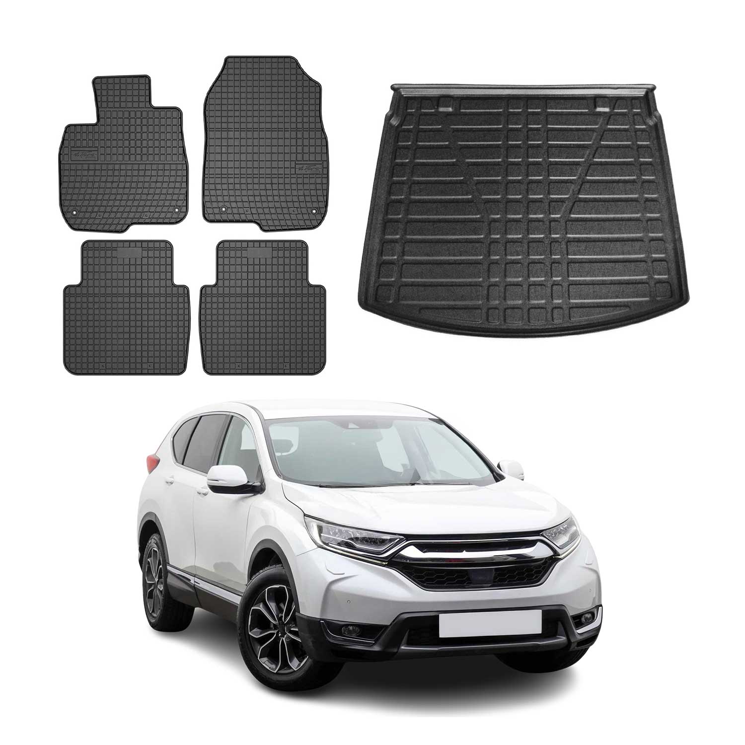 2017-2022 Honda CR-V Floor Mats & Cargo Liner Full Set All Weather Black