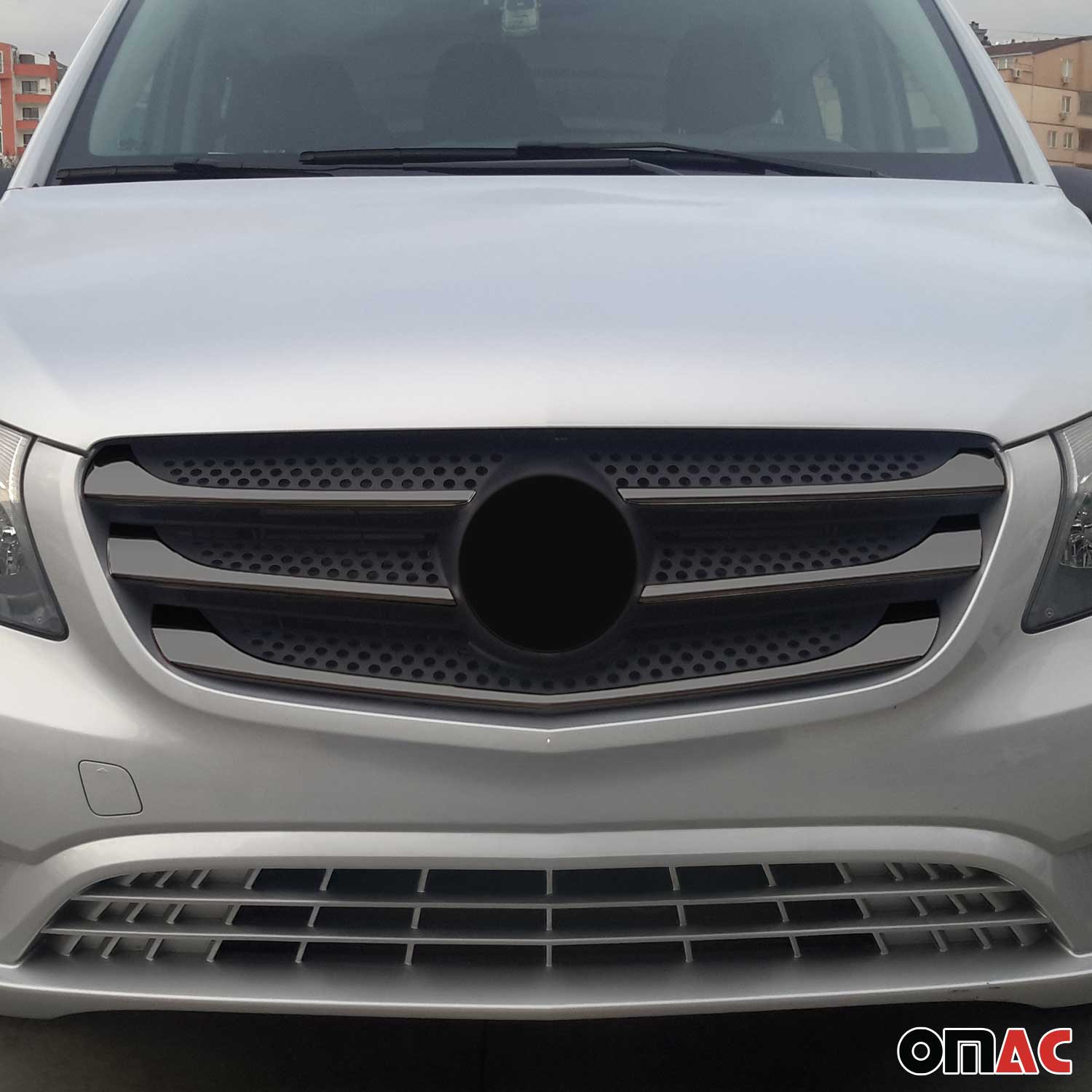 2016-2020 Mercedes Metris Front Bumper Grill Trim Molding S. Steel Dark 5x