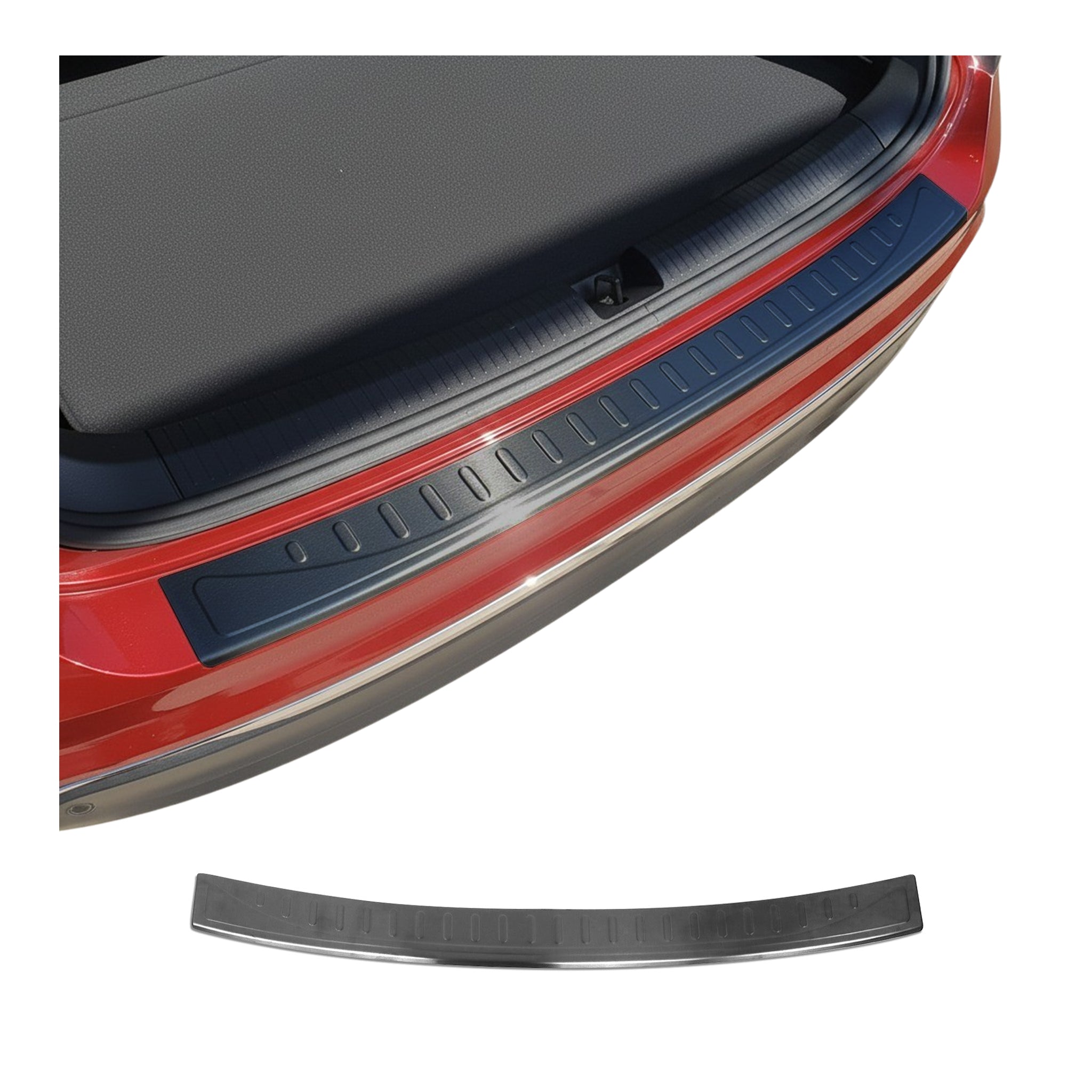 2018-2024 VW Tiguan Rear Bumper Guard Stainless Steel Dark Brushed