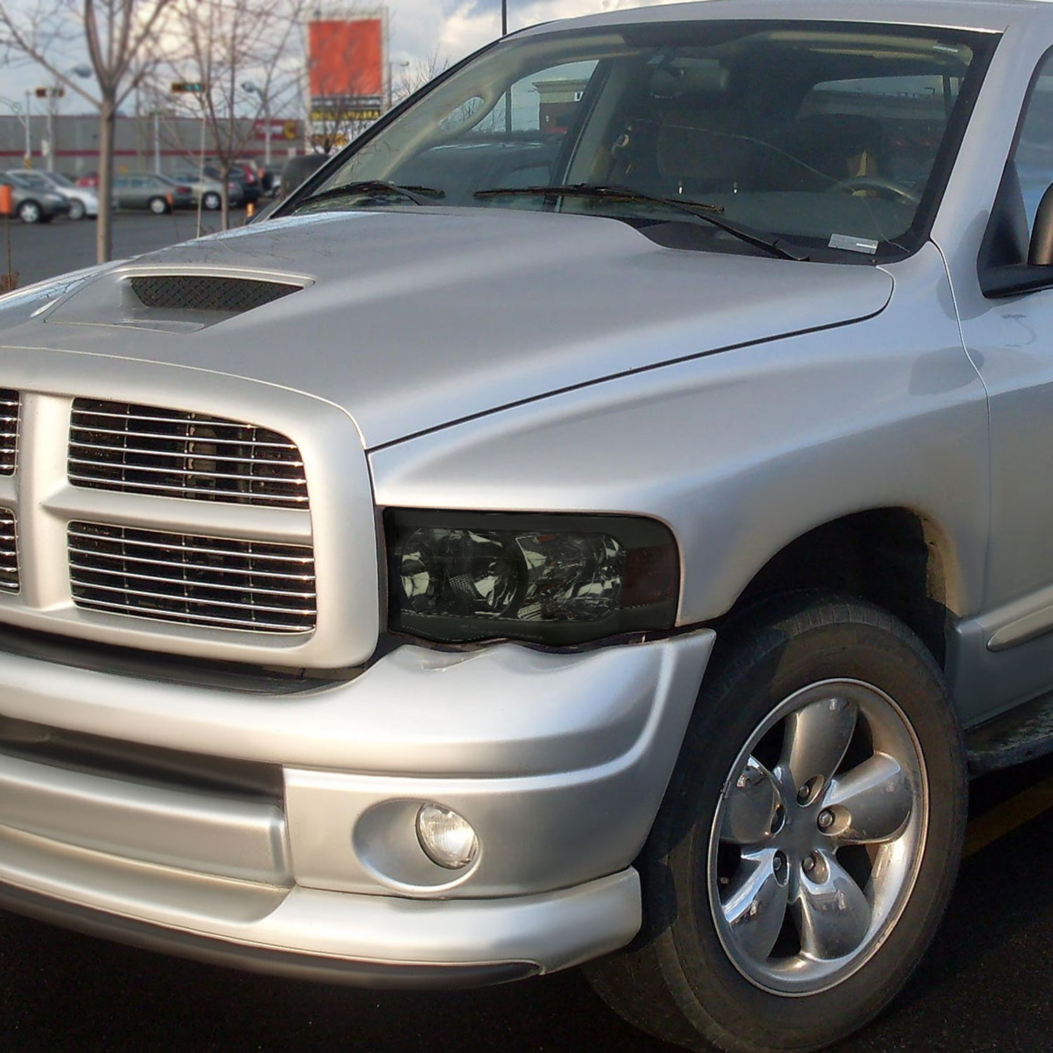 2002-2005 Dodge RAM 1500 /RAM 2500/3500 LED Tube Factory Headlights Smoked