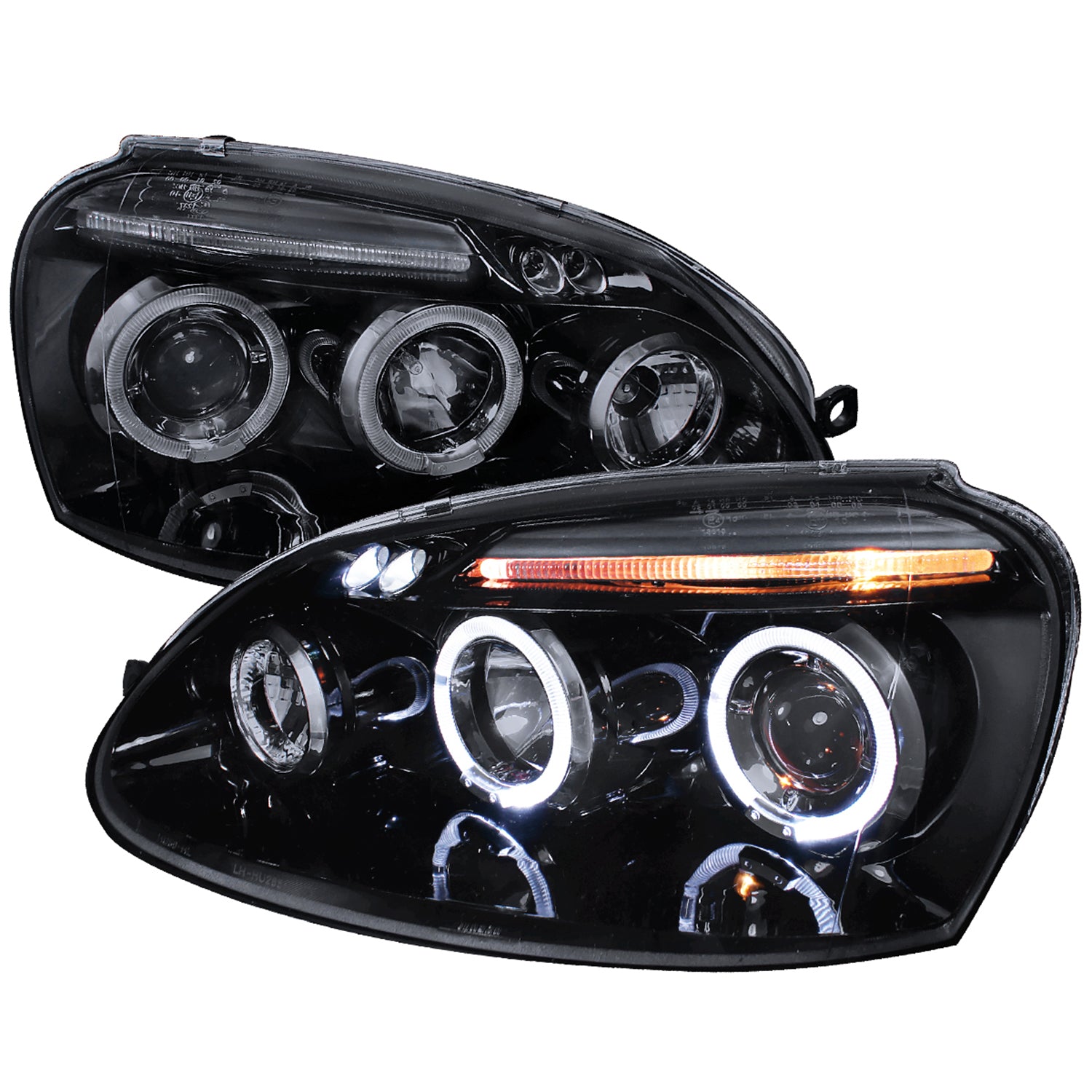 2006-2008 VW Golf Rabbit/ 2006-2010 Jetta Dual Halo Projector Headlights Smoke