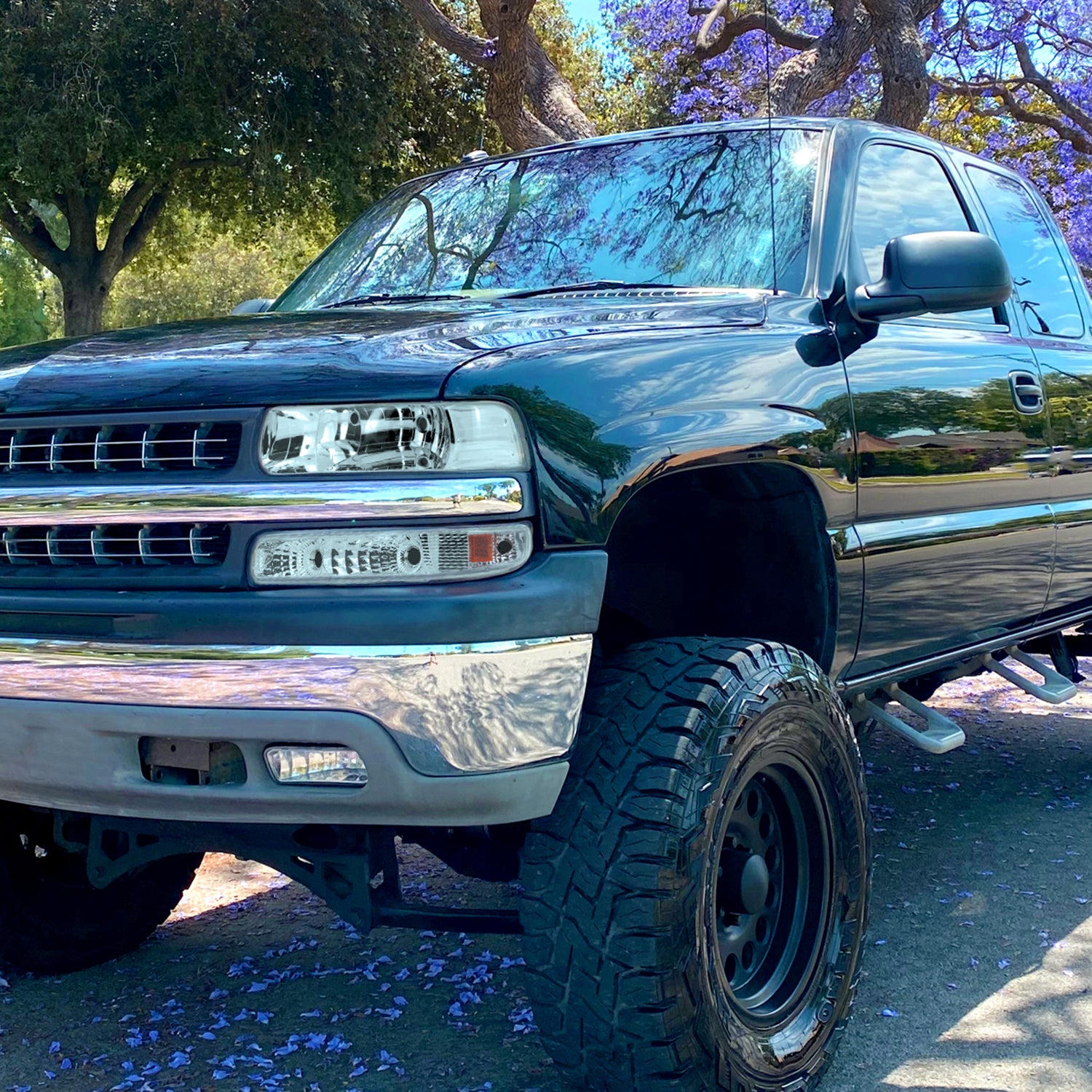 1999-2002 Chevy Silverado/ 2000-2006 Tahoe Suburban Bumper Lights Chrome/Clear