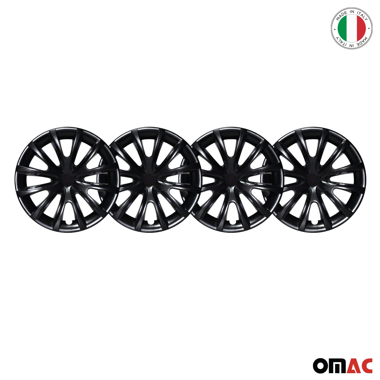 Bicolo Hub Caps Wheel Cover 14" Black & Black Full Set 4 pcs.