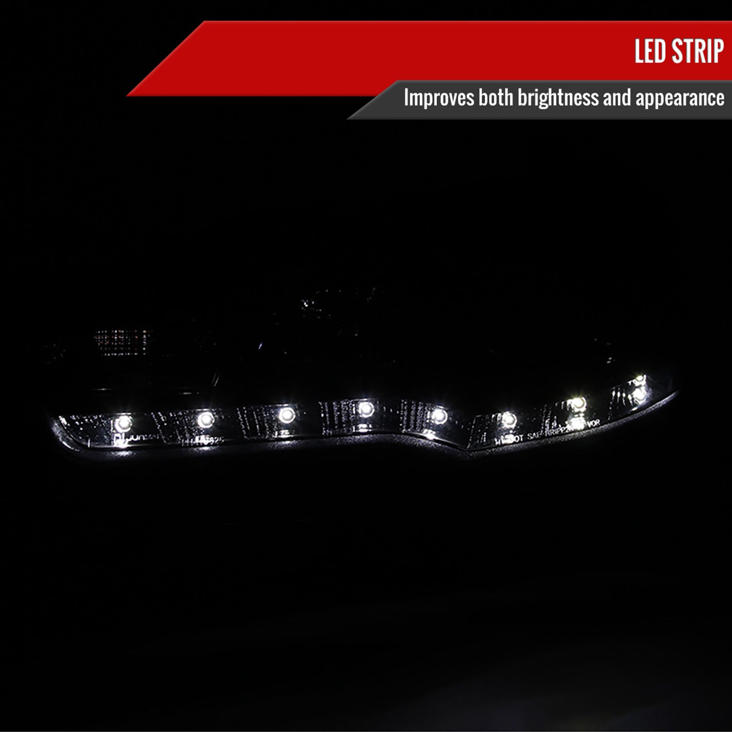 2008-2015 Mitsubishi Lancer EVO Projector Headlights SMD LED Light Strip Smoke