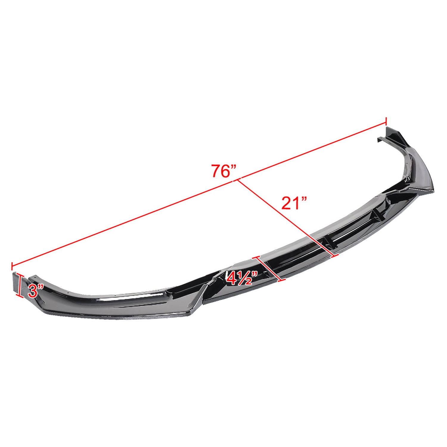 2019-2021 Honda Civic Sedan Glossy Black 3Pcs Front Bumper Lip Set