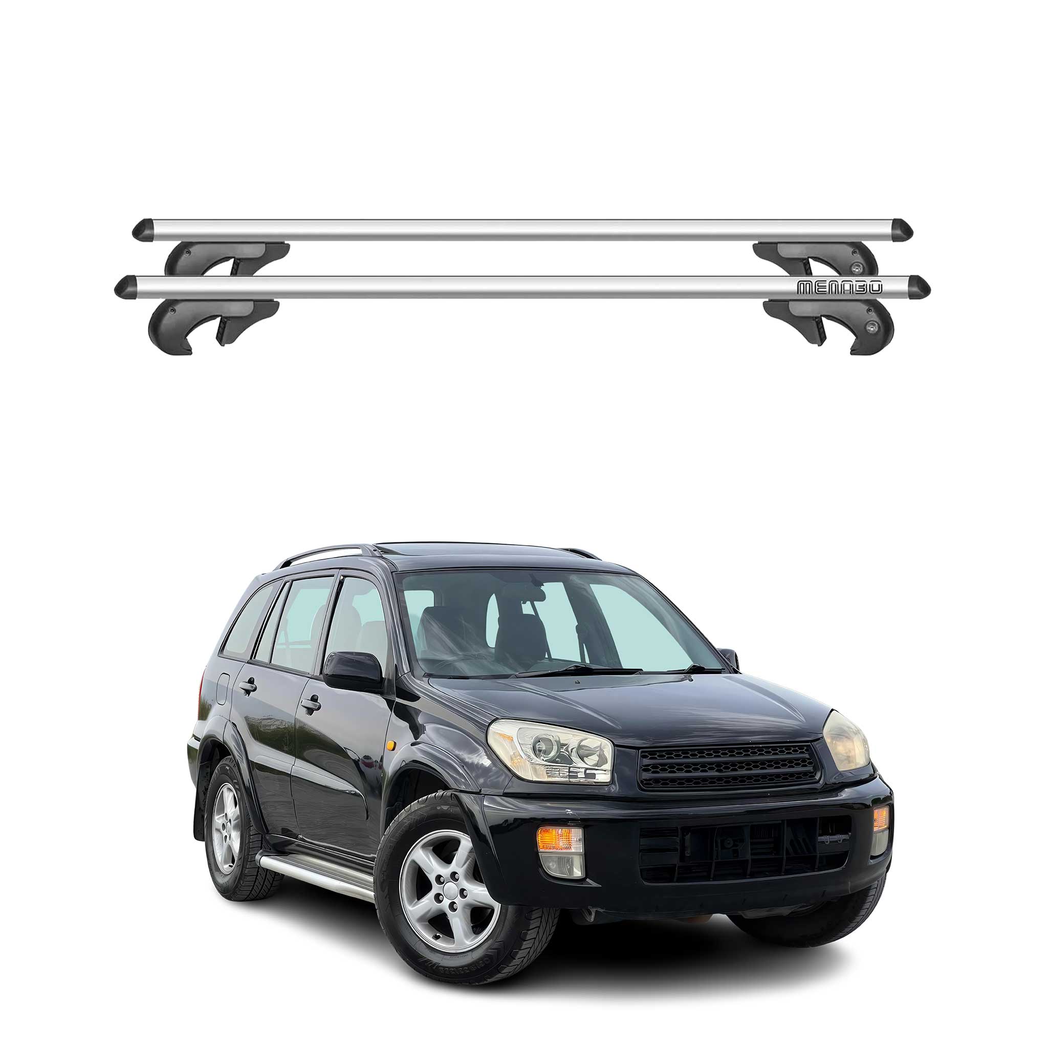 Cross Bars Roof Racks for Toyota RAV4 II 2001-2005 Alu Silver Luggage Carrier