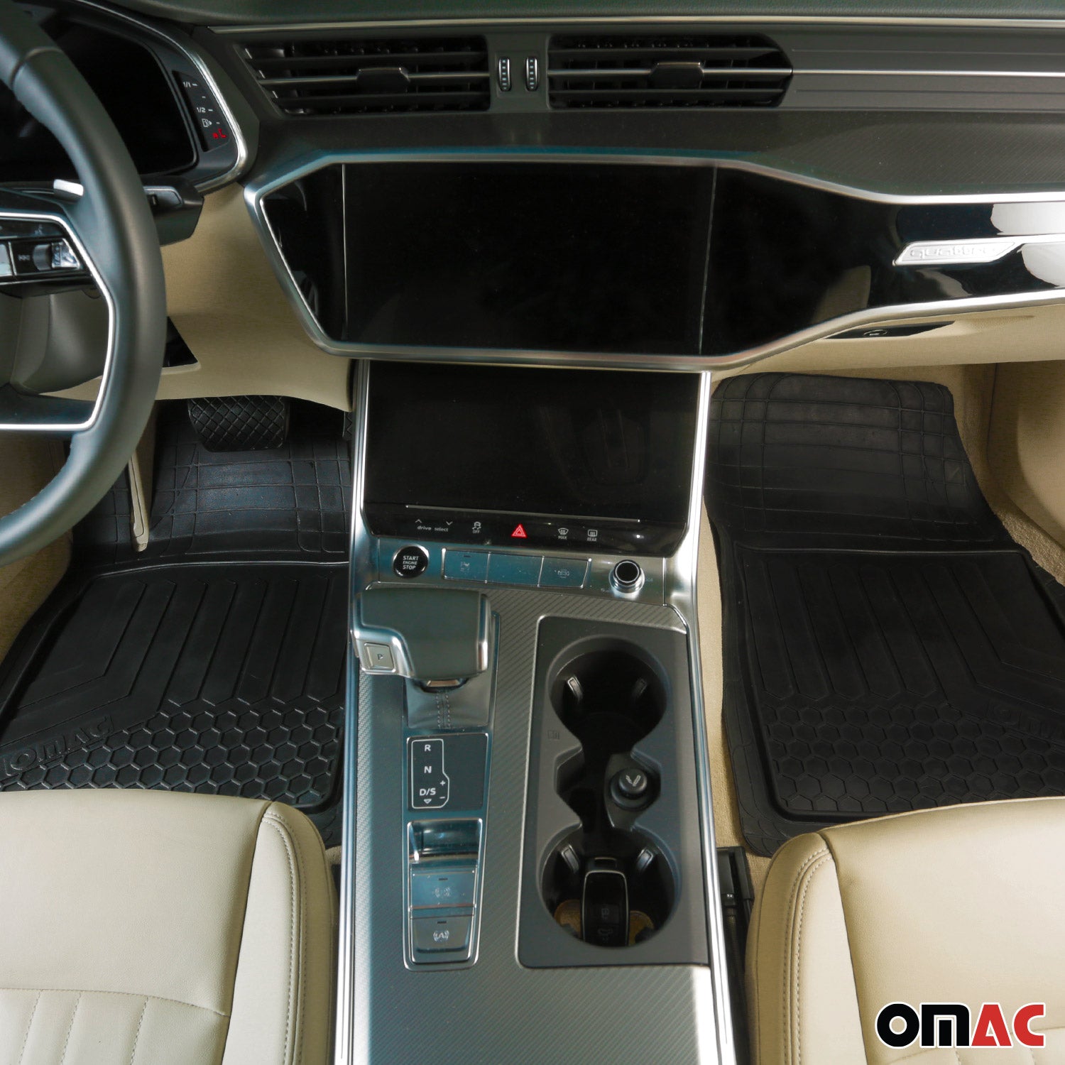 Semi-Custom fit Waterproof Rubber 3D Molded Floor Mats Liner Protection 5 Pcs.