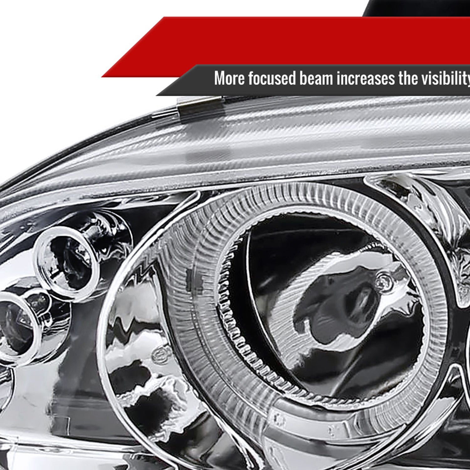 1992-1995 Honda Civic Dual Halo Projector Headlights Chrome/Clear Lens