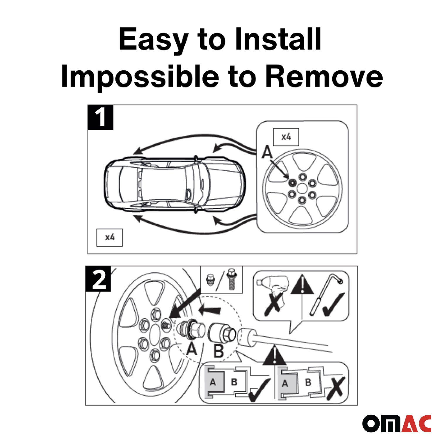 Wheel Lock Kit for LEXUS ES NX RX5 UX M12X1,5 Galvanized Silver 4Locks & 1Key
