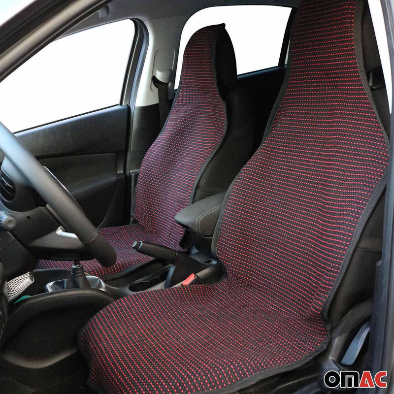 Hyundai Antiperspirant Front Seat Cover Pads Black Red 2 Pcs