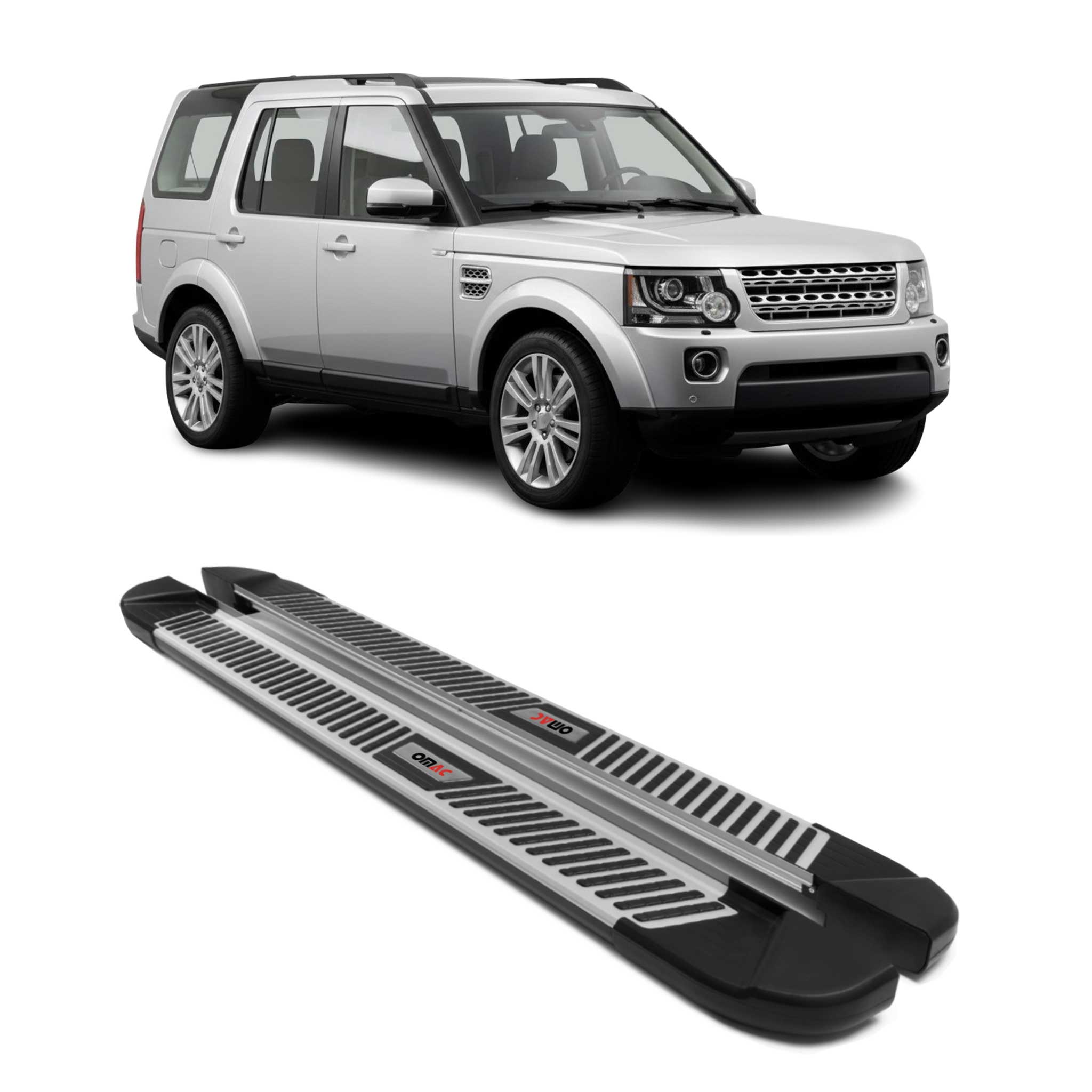 2005-2009 Land Rover LR3 Running Boards Side Steps Silver & Black