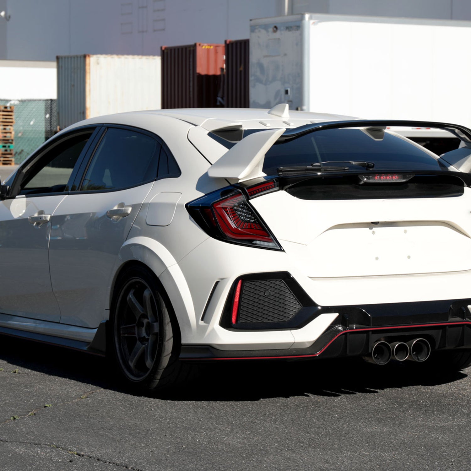 2017-2021 Honda Civic Hatchback LED Signal Tail Lights Jet Black/Clear