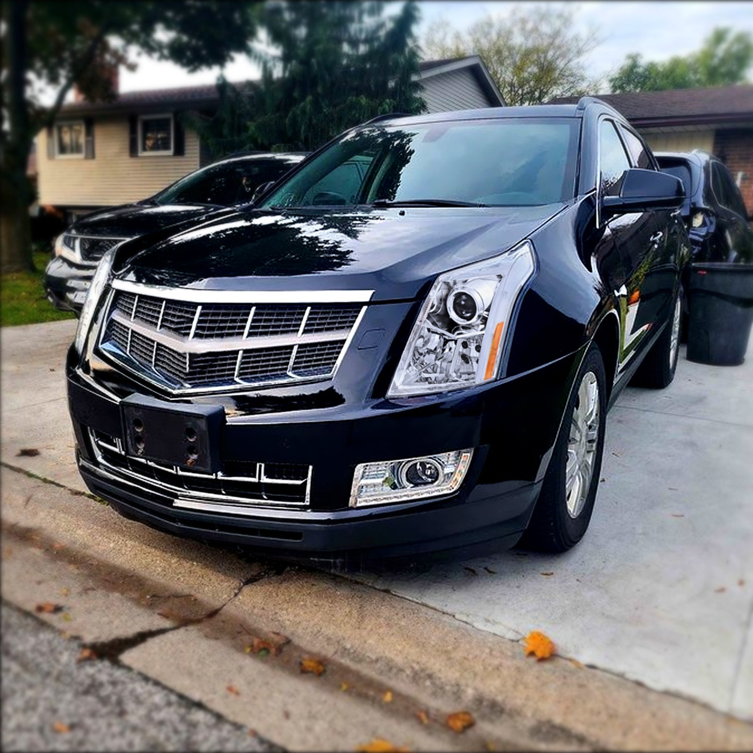 2010-2016 Cadillac SRX Projector Headlights Turn Signal LED Bar Chrome