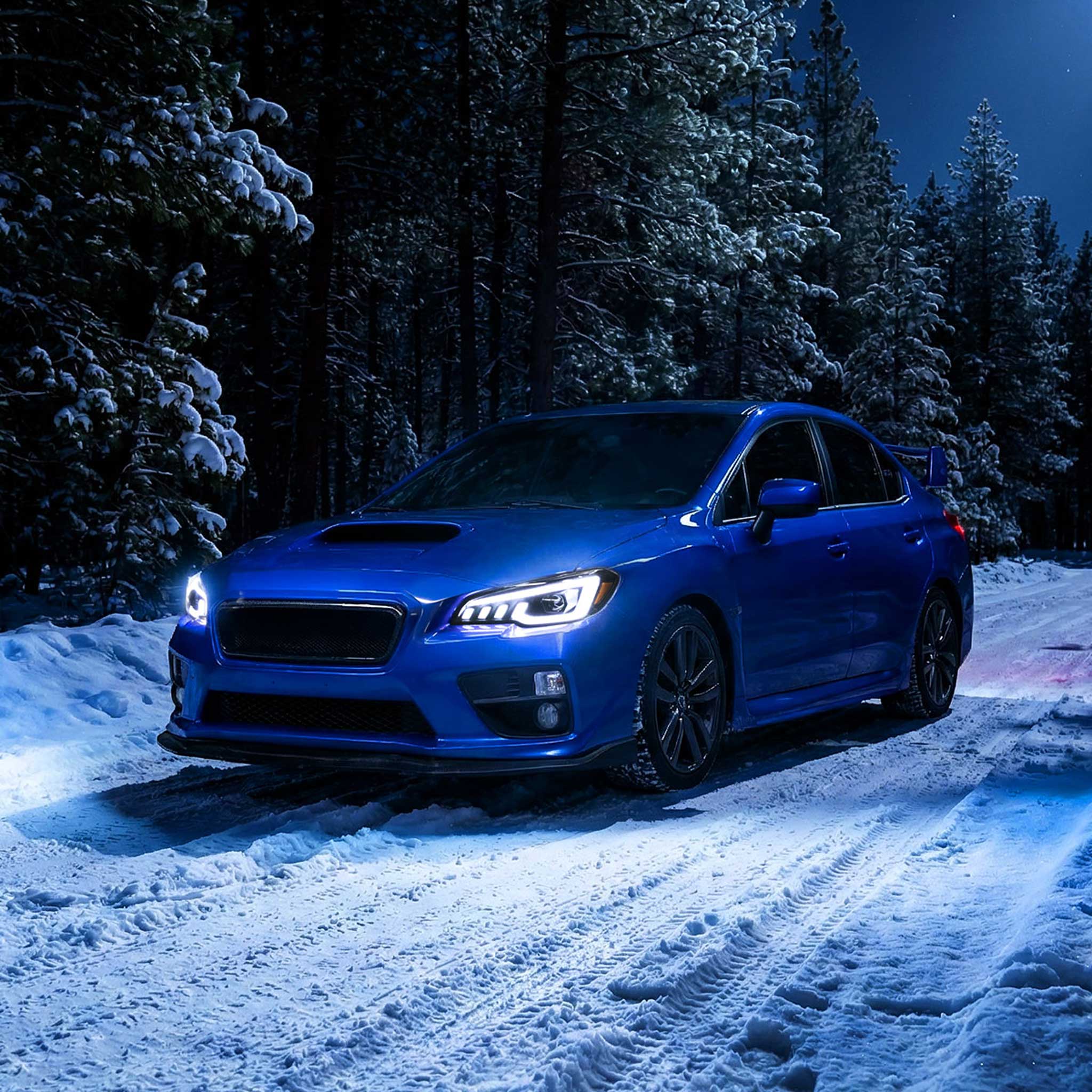 For Subaru Impreza WRX STI 2015-2021 Projector Headlights Sequential LED Switchback DRL Black Housing Smoked Lens
