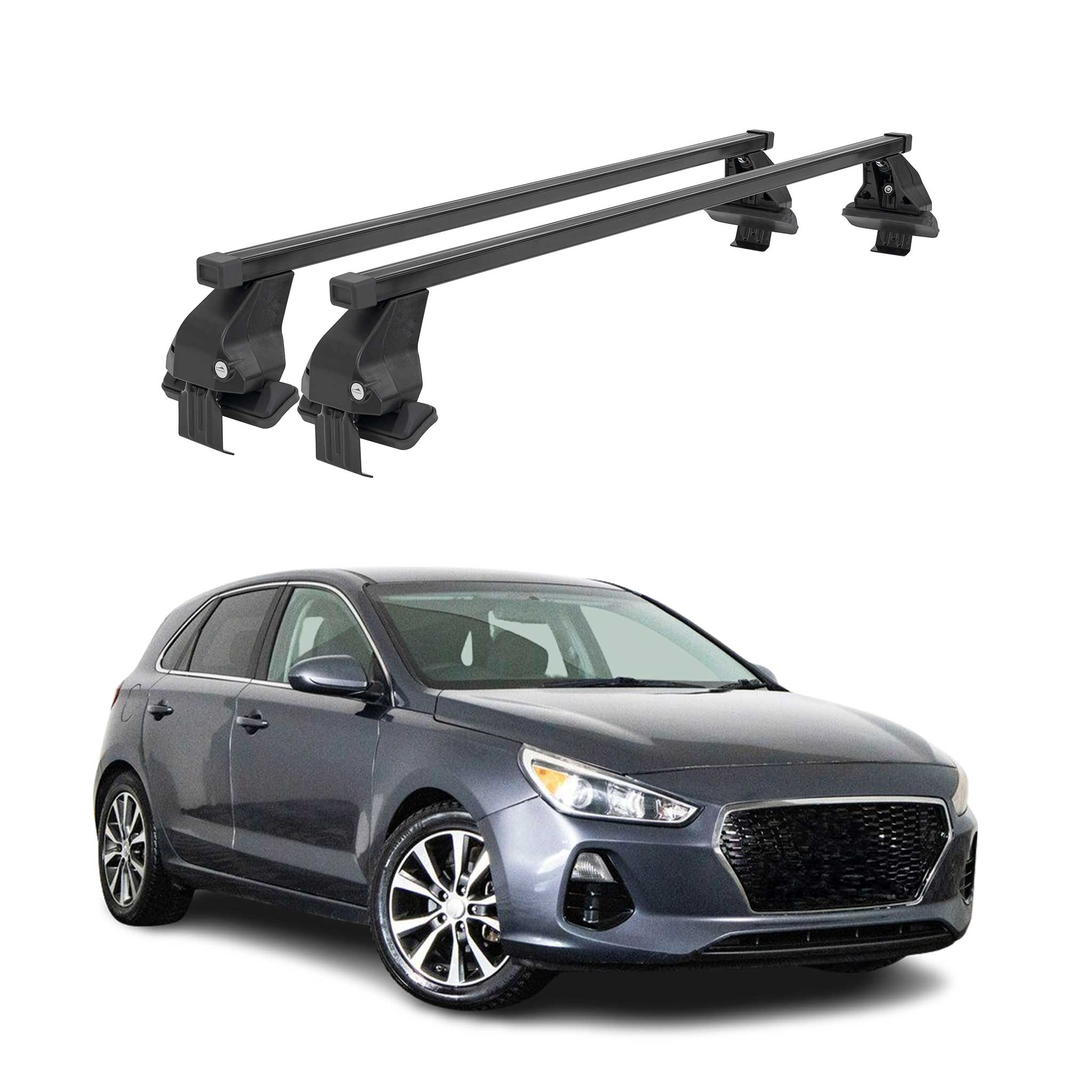 2018-2020 Hyundai Elantra GT Roof Rack Cross Bars Black