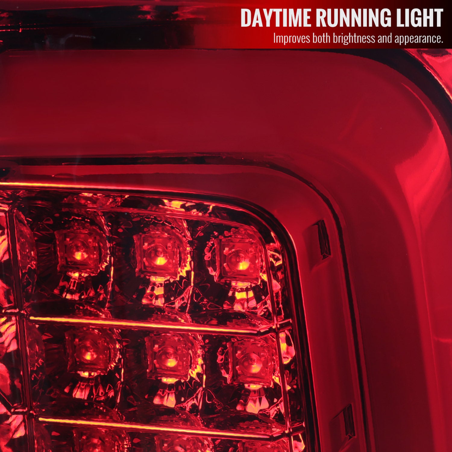 2014-2018 GMC Sierra 1500/2500HD/3500HD LED Tail Lights Chrome/Red Lens