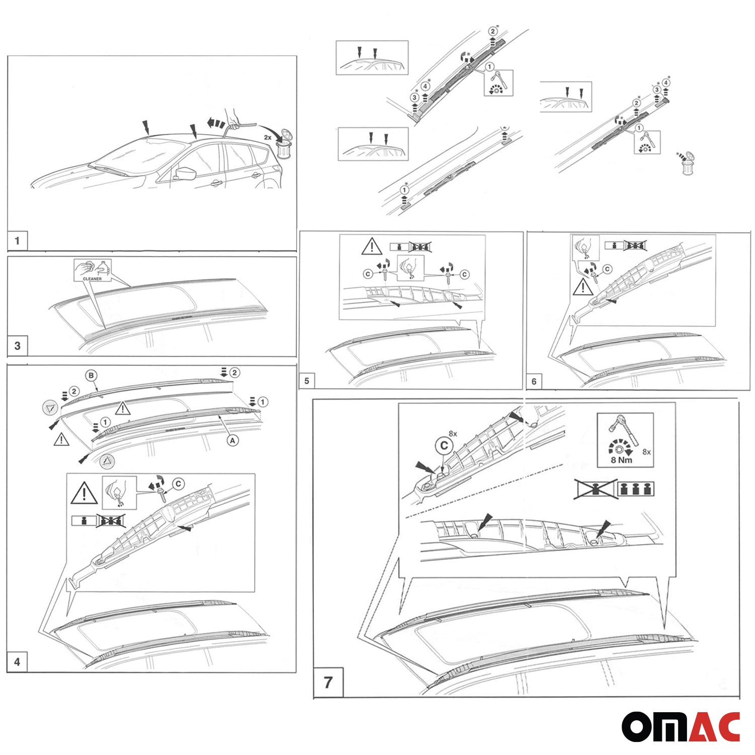 2013-2019 Ford Escape Roof Rack Rails Side Rails Silver