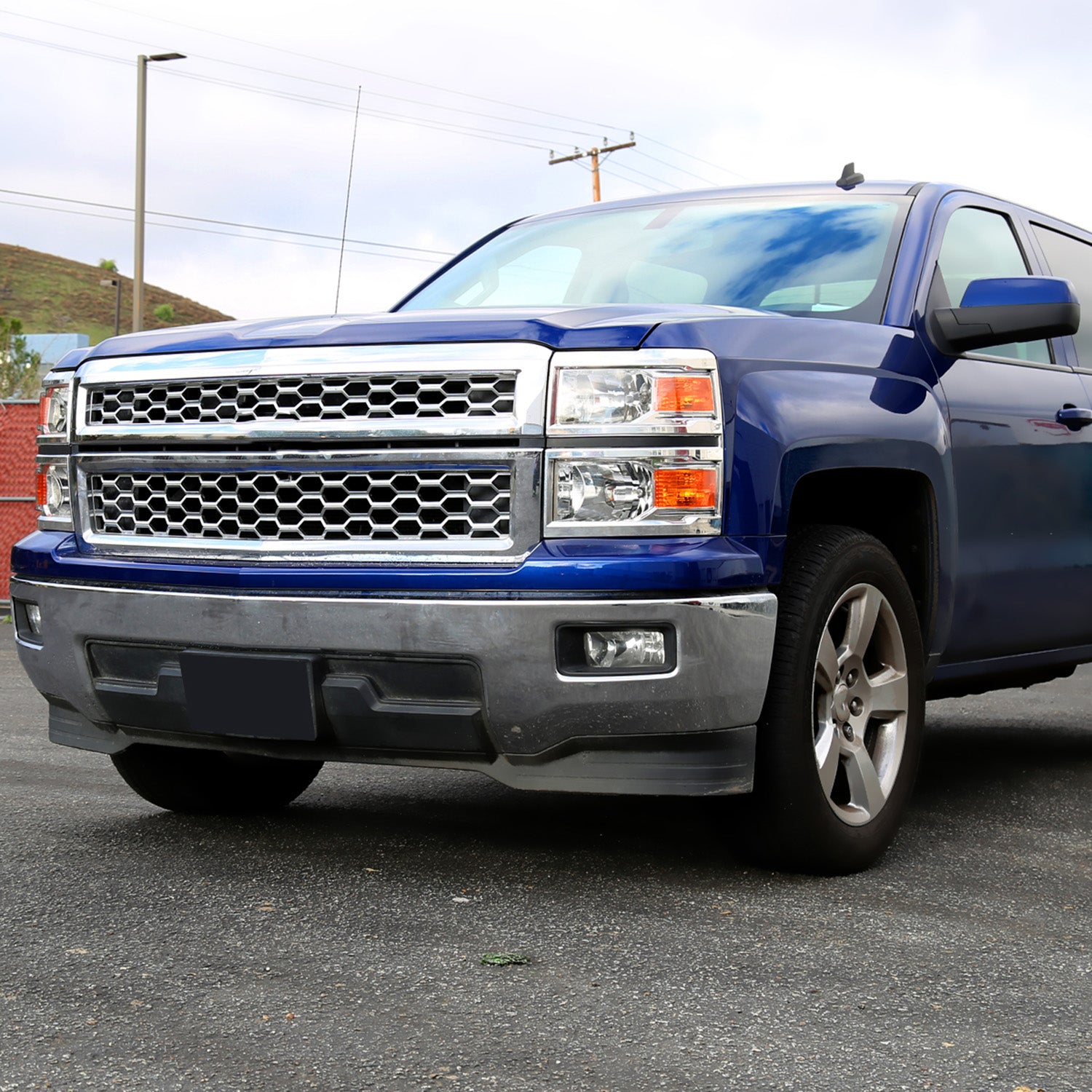 2014-2015 Chevy Silverado 1500 Factory Headlights Amber Reflectors Chrome