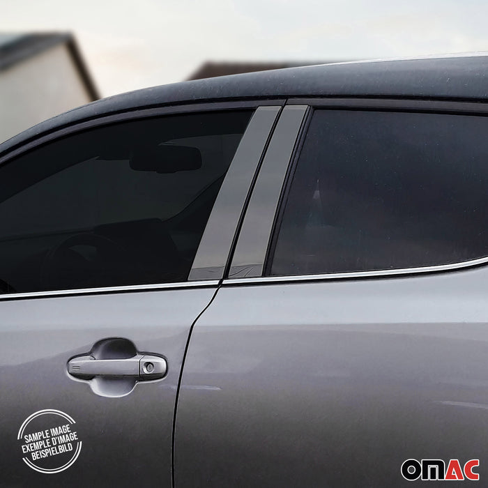 Window B Pillar Posts Door Trim Cover for Toyota C-HR 2018-2022 Steel Dark 4x