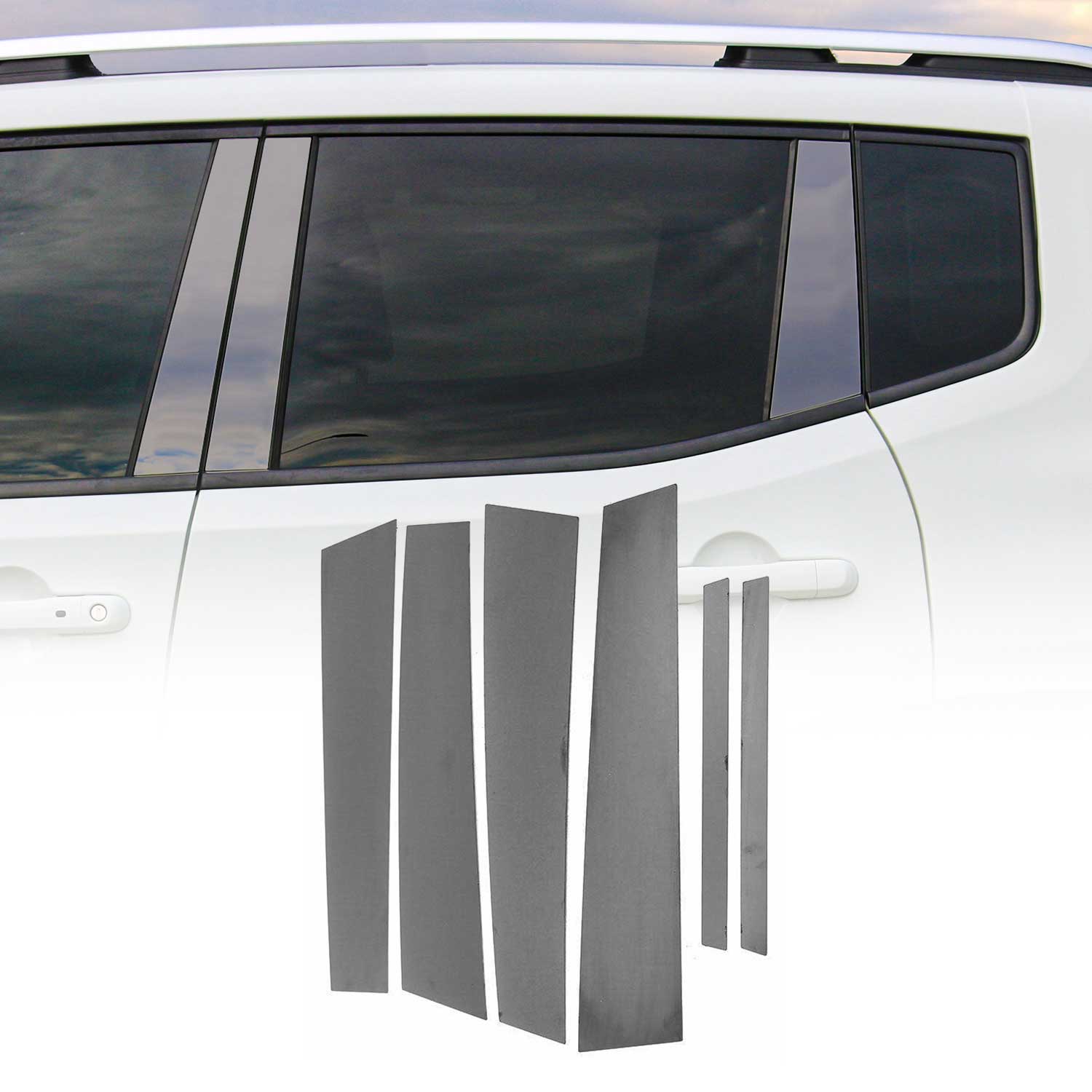 2013-2022 Buick Encore Window B Pillar Posts Door Trim Cover Stainless Steel Dark 6x