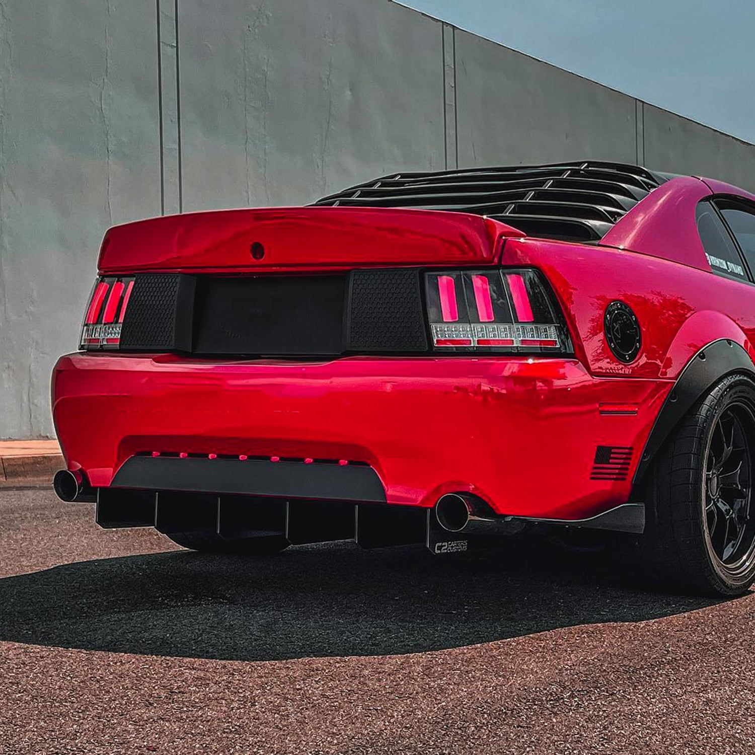 1999-2004 Ford Mustang Sequential LED Tail Lights Matte Black/Clear Lens