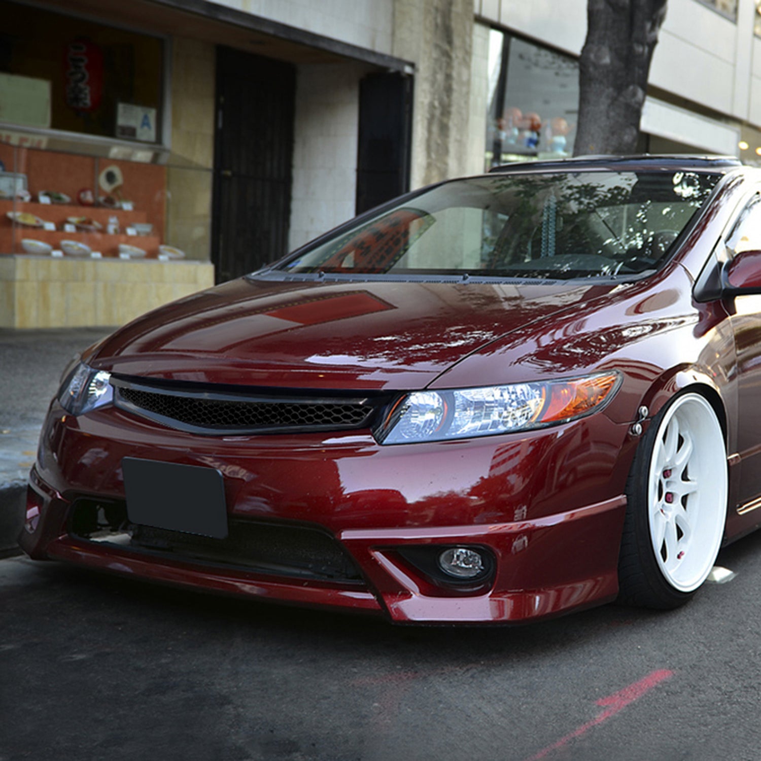 2006-2008 Honda Civic Coupe Si TR Style Black ABS Mesh Grille