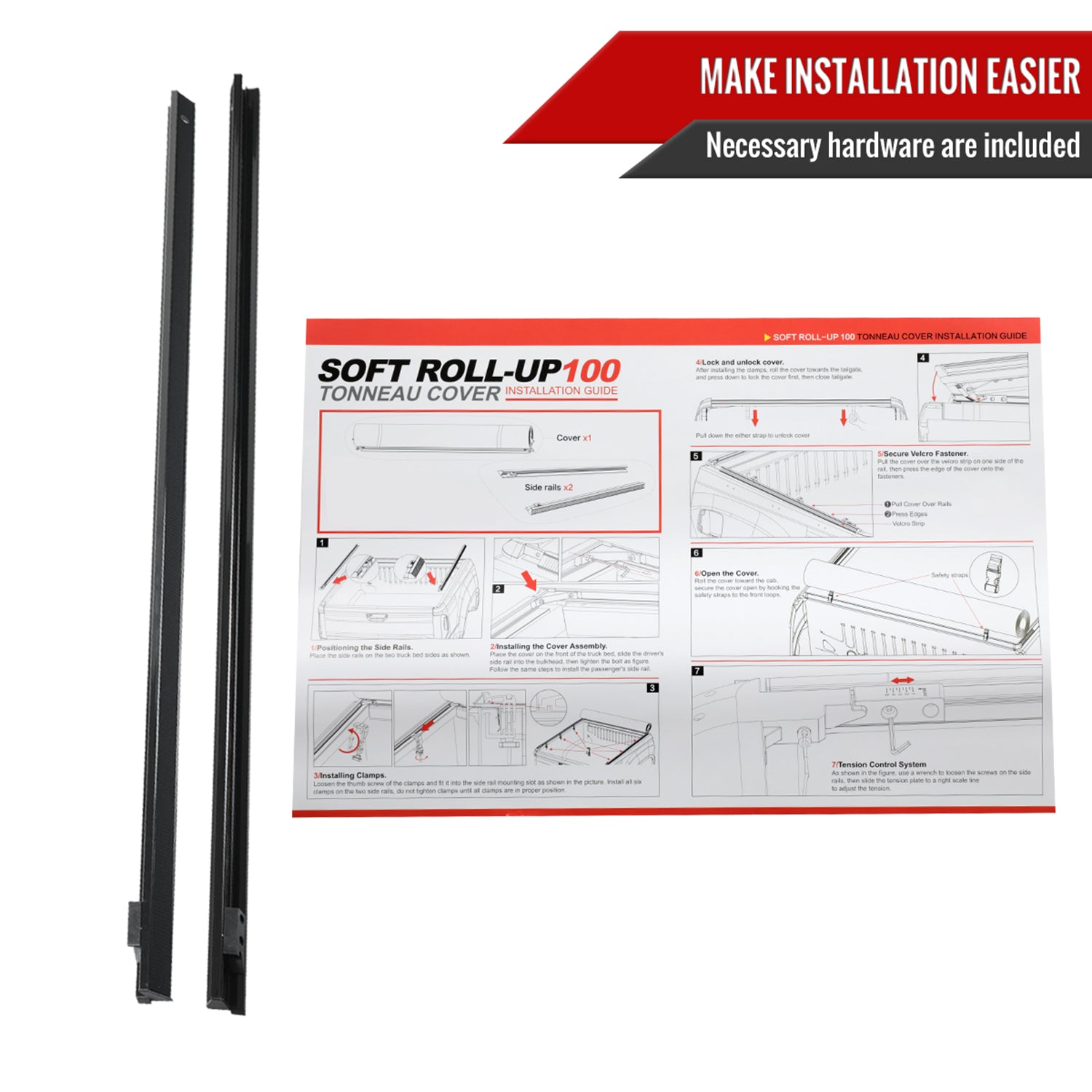 2004-2014 Ford F-150 5.5FT Short Bed Soft Roll Up Tonneau Cover