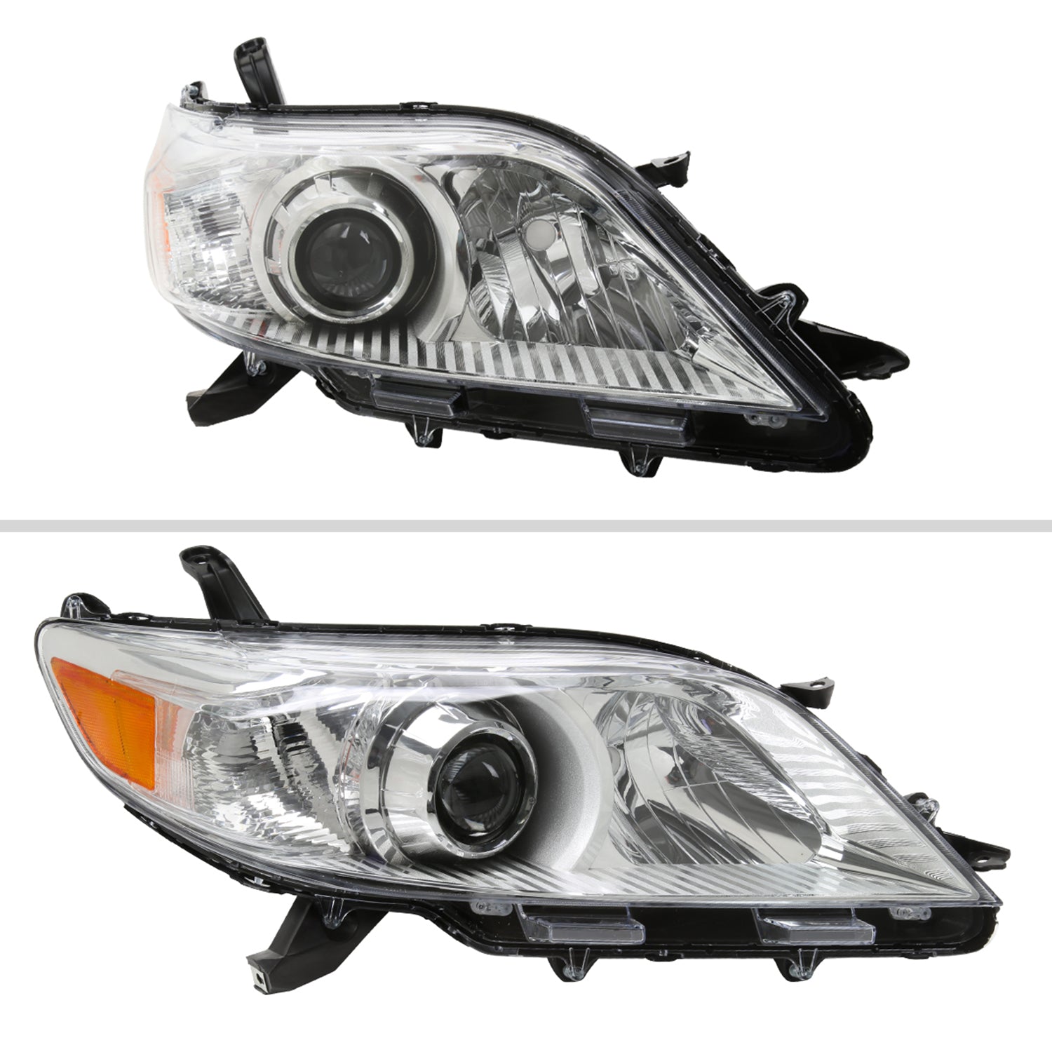 2011-2020 Toyota Sienna Passenger/Right Side Projector Headlights Chrome/Clear