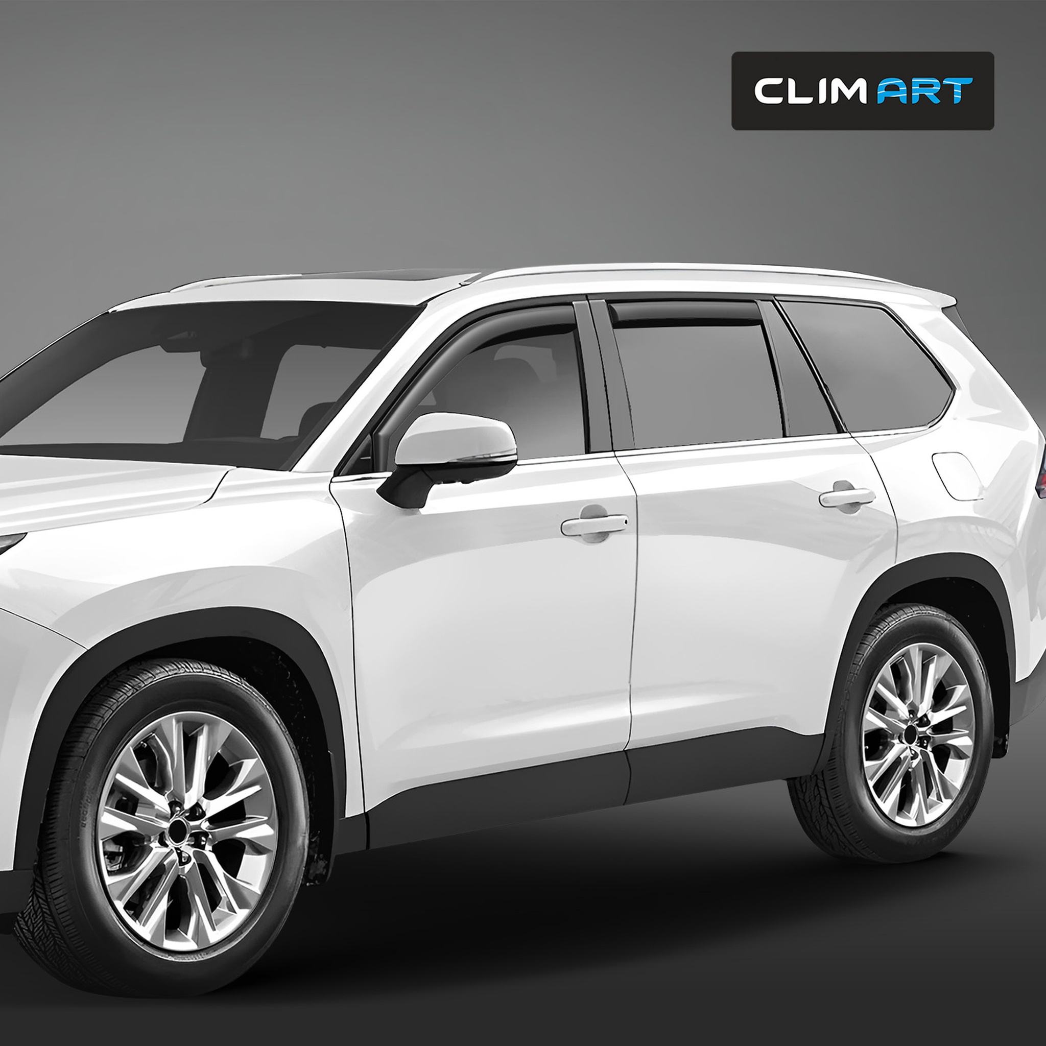 Clim Art Wind Deflectors for Toyota Grand Highlander 2024-2026 Dark Smoke 4Pcs