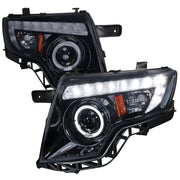2007-2010 Ford Edge Halo Projector Headlights LED Light Glossy Black/Smoke
