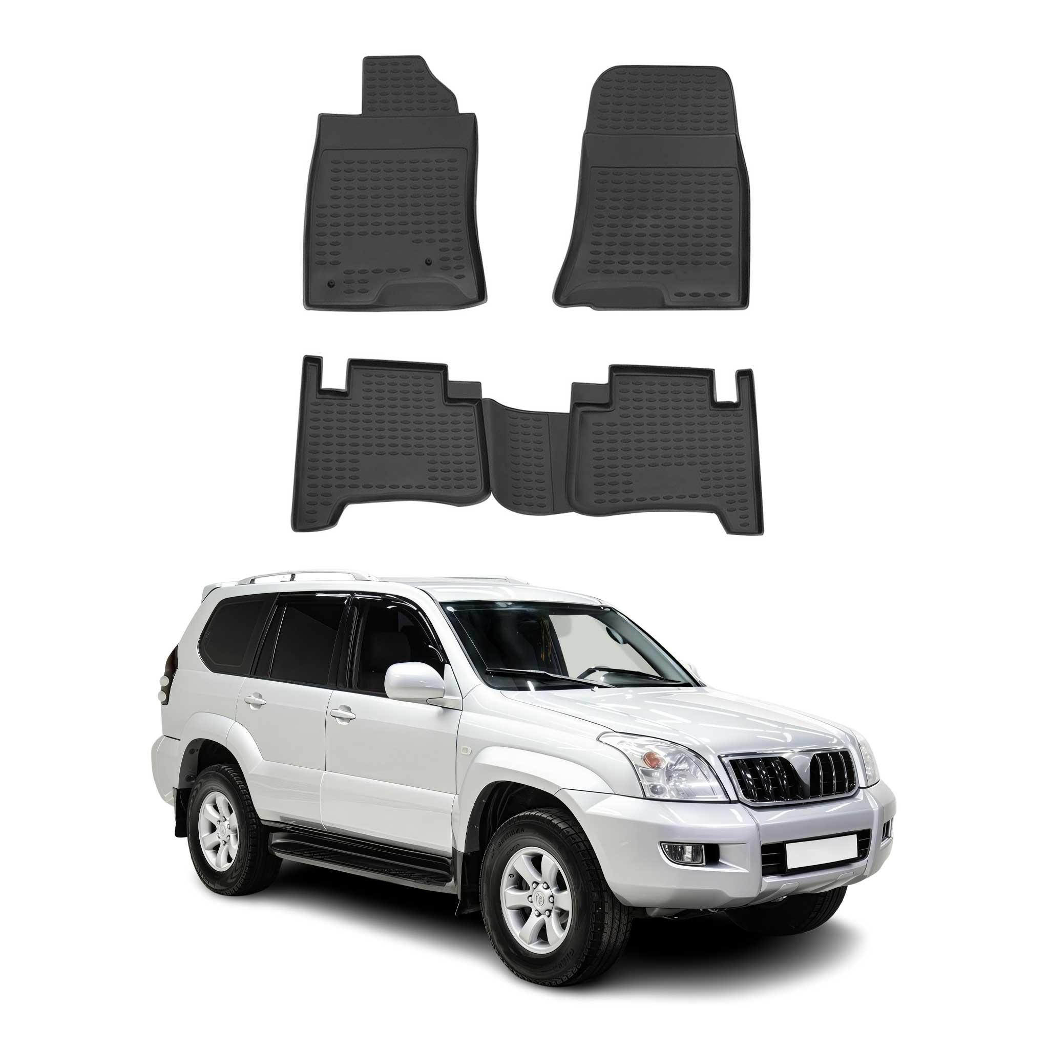 2003-2009 Toyota Land Cruiser Prado Floor Mats Liners Full Set All Weather