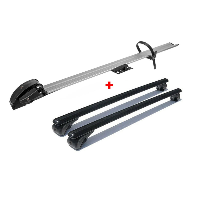 Cross Bar Pro Bike Carrier Set Roof Mount Rack Aluminum 54" Black