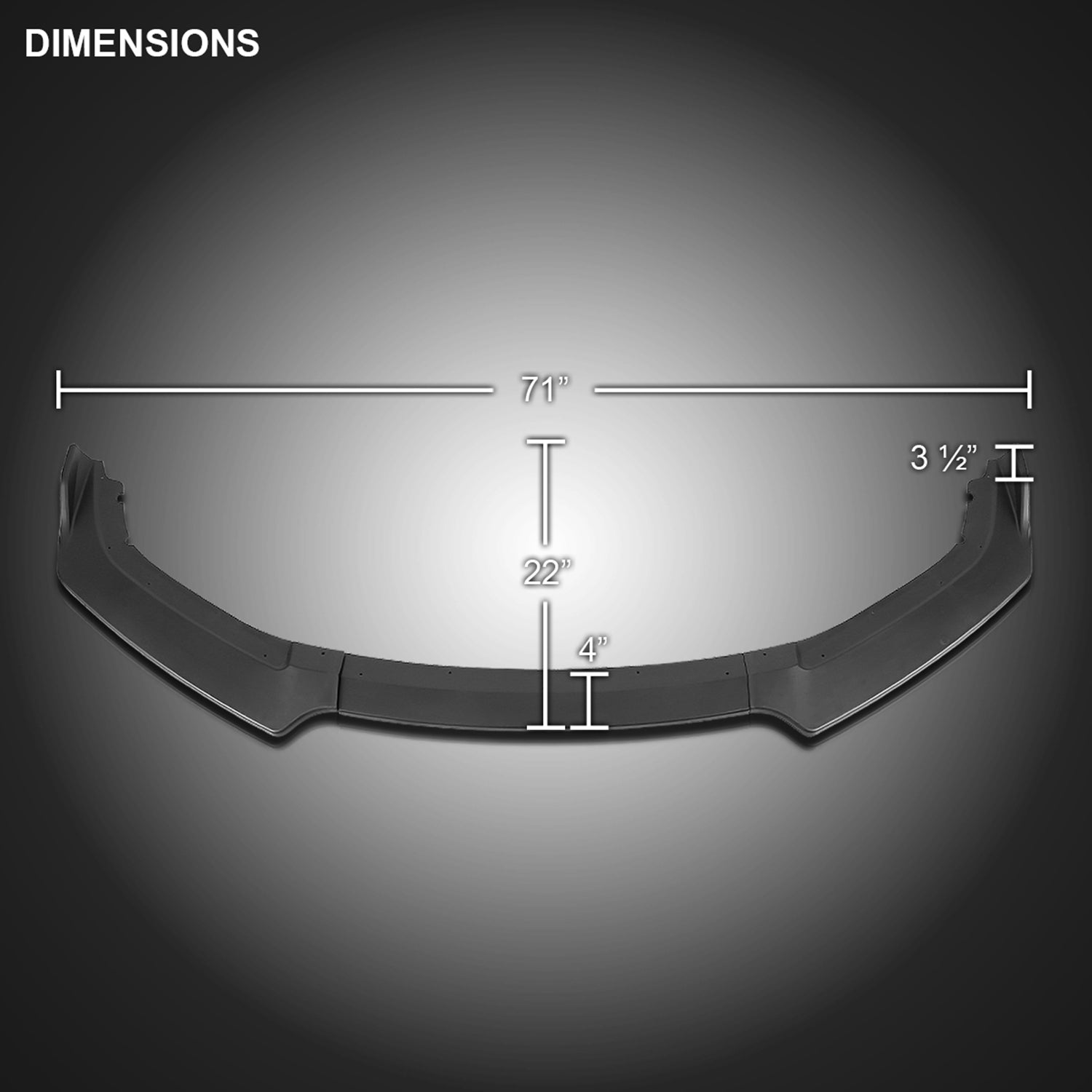 2016-2018 Honda Civic Sedan Matte Black Polypropylene 3Pcs Bumper Lip